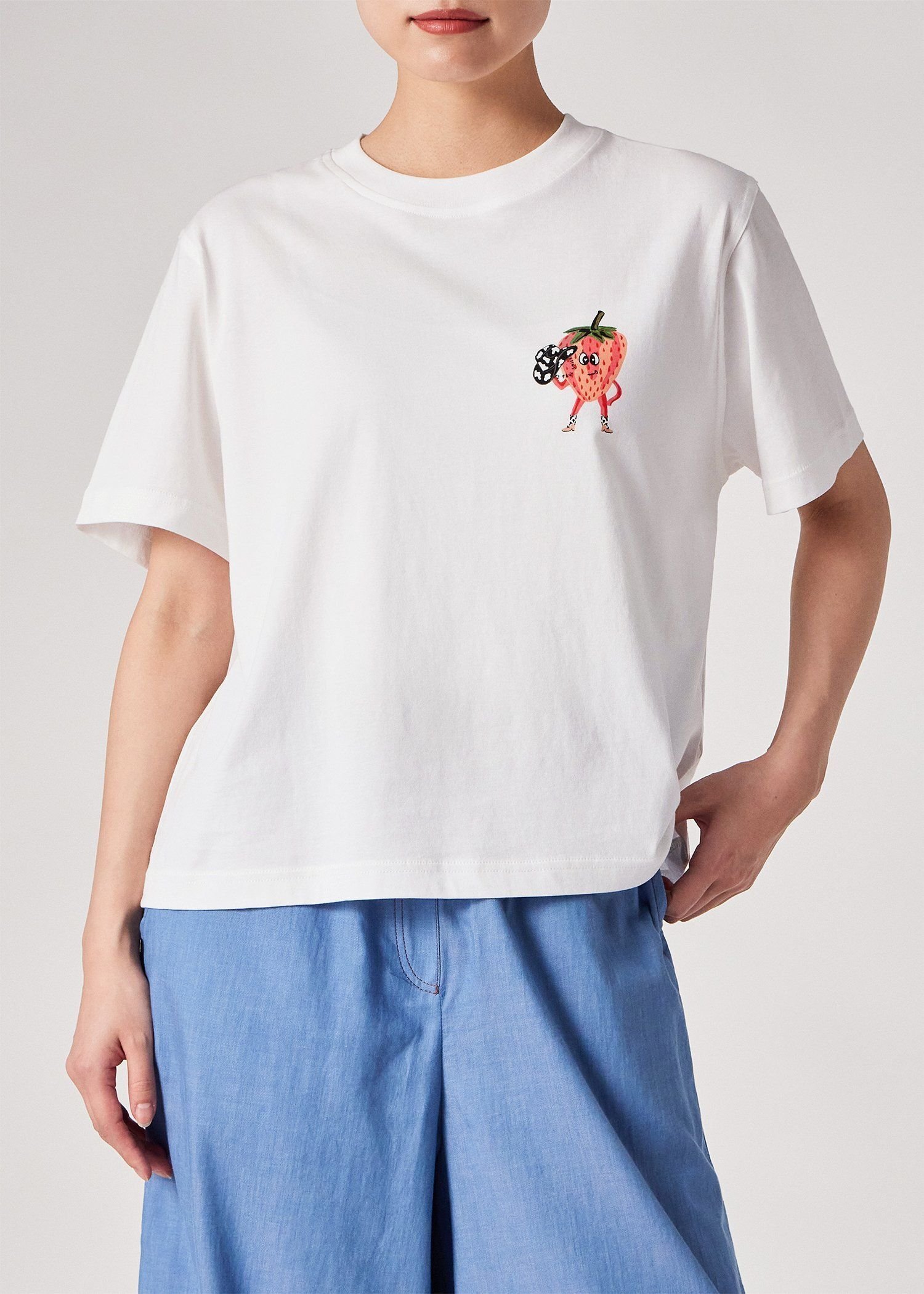 PS Paul Smith ウィメンズ "Strawberry Cowgirl" 半袖Tシャツ ポール・スミス トップス カットソー・Tシャツ ホワイト【送料無料】