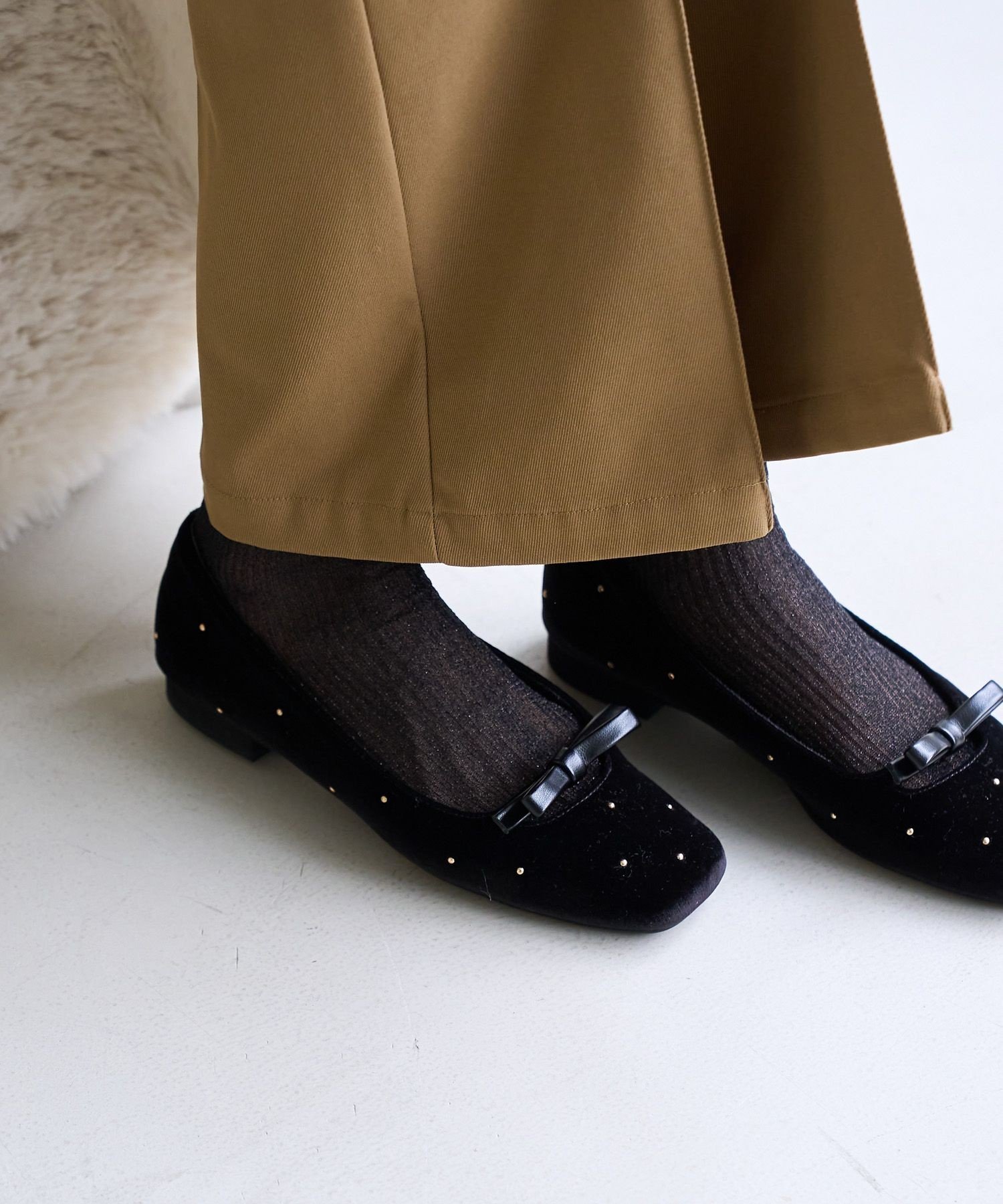 【SALE／5%OFF】ROPE' PICNIC PASSAGE 【一部店舗限定】スタッズリボンベロアパンプス ロペピクニック シューズ・靴 パンプス ブルー ブラック【送料無料】 stylife-15828733 Rakuten Fashion サンプル画像3