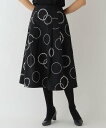 HIROKO BIS(小さいサイズ) 【小さいサイズ/洗える】サークル刺繍フレアスカート メゾンドゥサンク スカート その他のスカート ベージュ ブラック【送料...