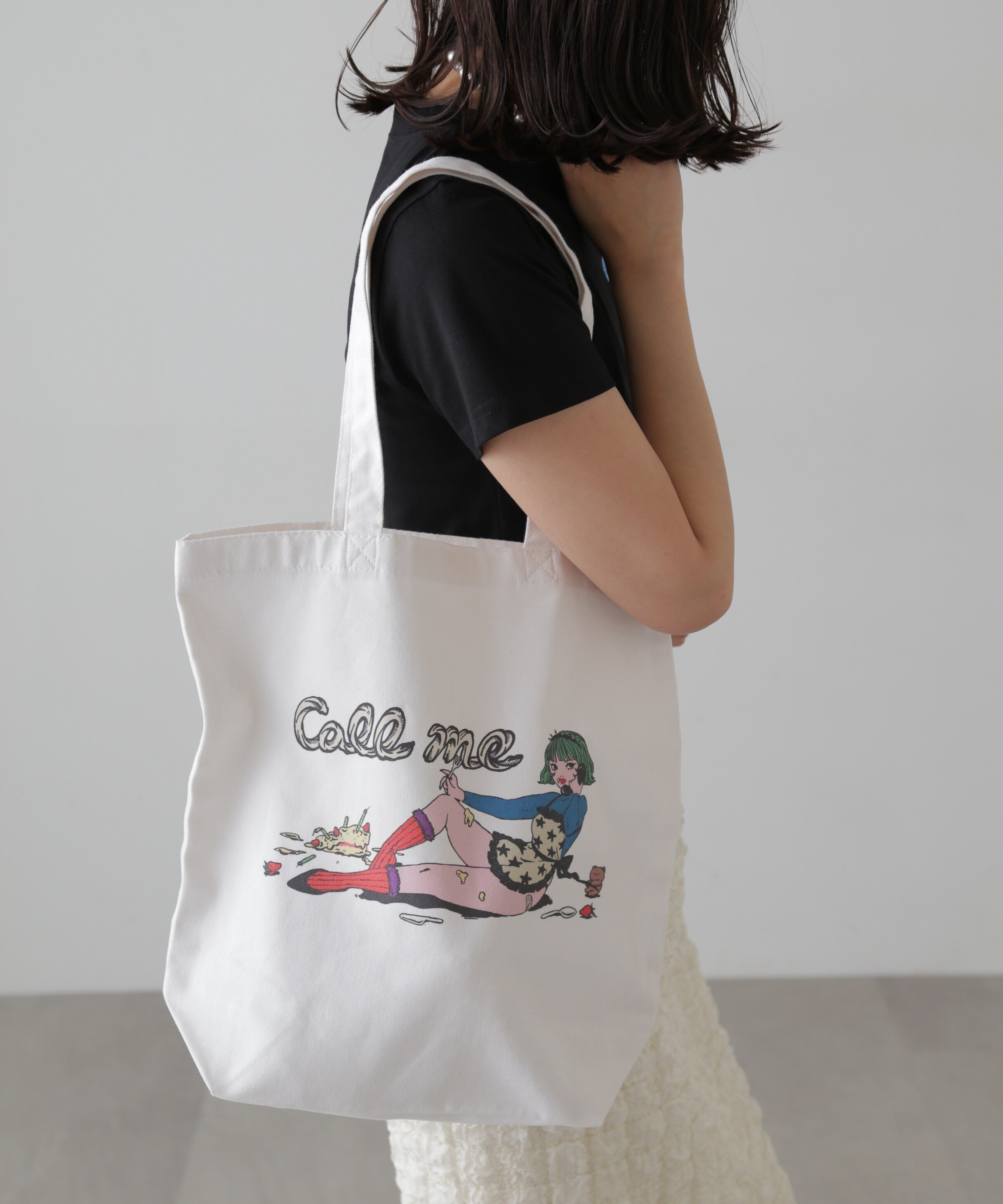 【SALE／40%OFF】FREE'S MART callmeケーキトートバッグ フリーズ マート ファッション雑貨 その他のファッション雑貨 ホワイト