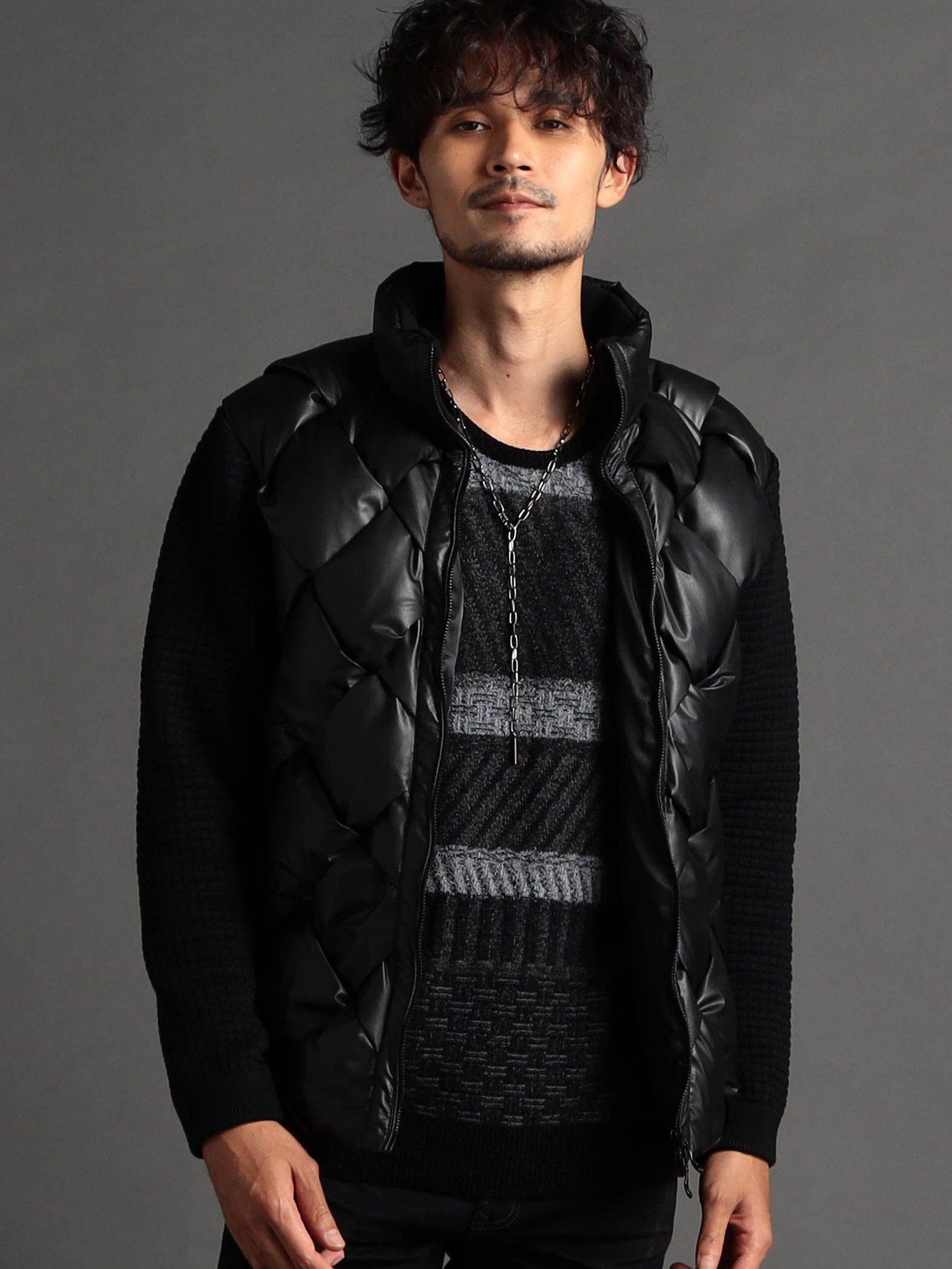 NICOLE CLUB FOR MEN イントレパテッド 袖ニットブルゾン ニコル ジャケット・アウター その他のジャケット・アウター レッド