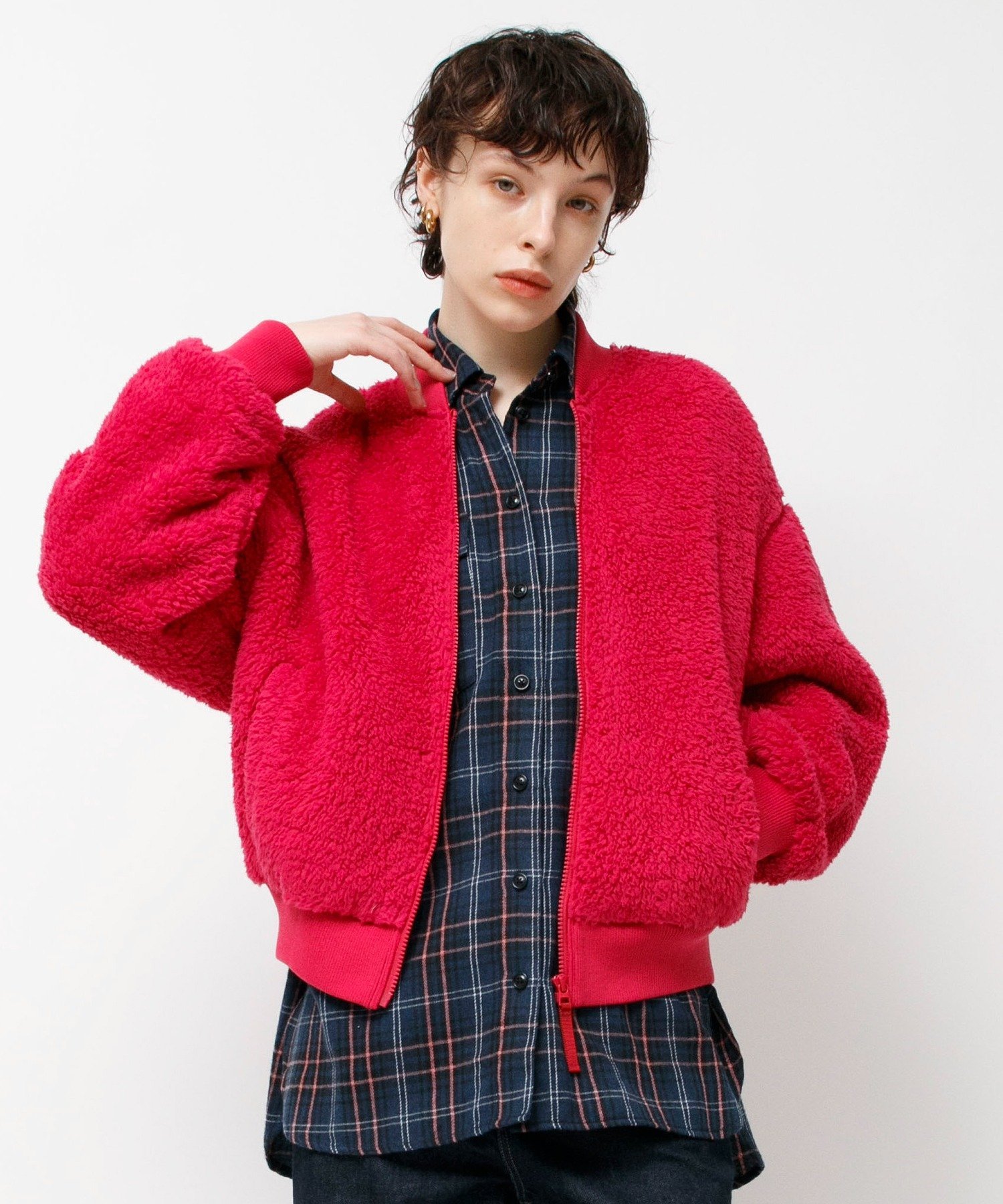 【SALE／30%OFF】Johnbull Private labo フリースMA-1ジャケット ジョンブルプライベートラボ ジャケット・アウター MA-1 ピンク イエロー【送料無料】