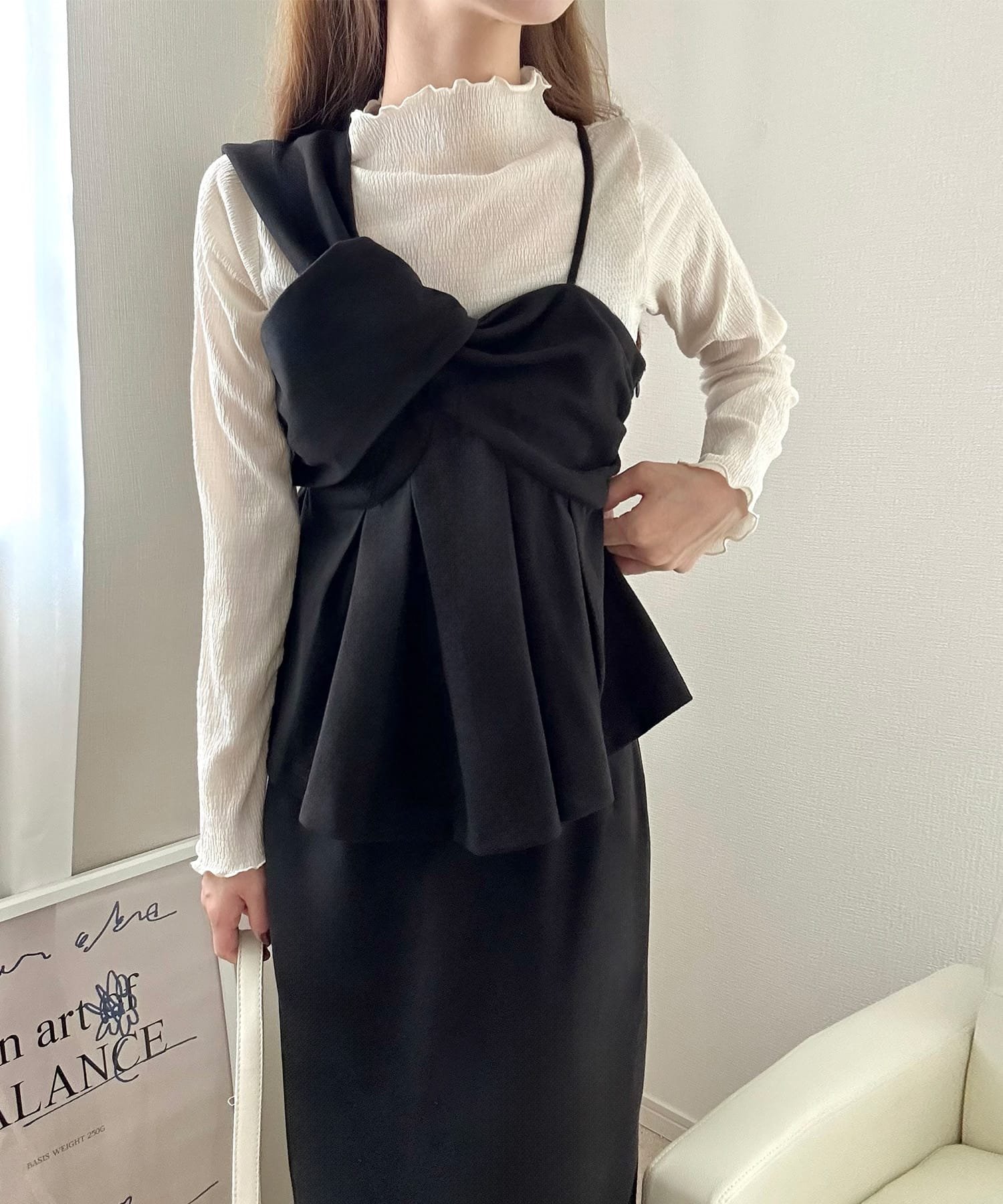 【SALE／31%OFF】JUNOAH アシメビスチェキャミソール+スカート ジュノア スカート その他のスカート グ..