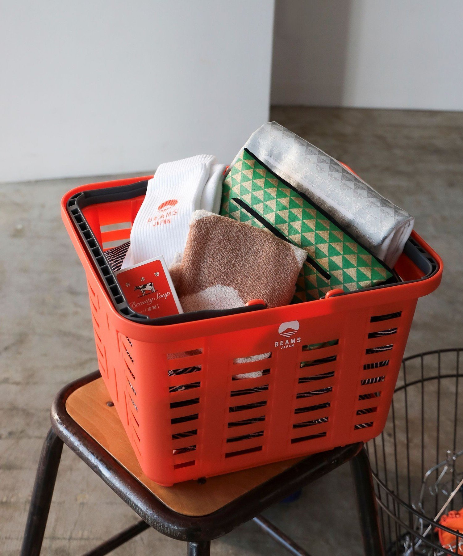 BEAMS JAPAN リングスター / 別注 スーパー バスケット M ビームス ジャパン ファッション雑貨 その他のファッション雑貨 ネイビー オレンジ