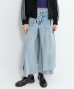AULA AILA LAYERED DENIM PANTS アウラアイラ パンツ ジーンズ・デニムパンツ ブラック ネイビー ブルー【送料無料】