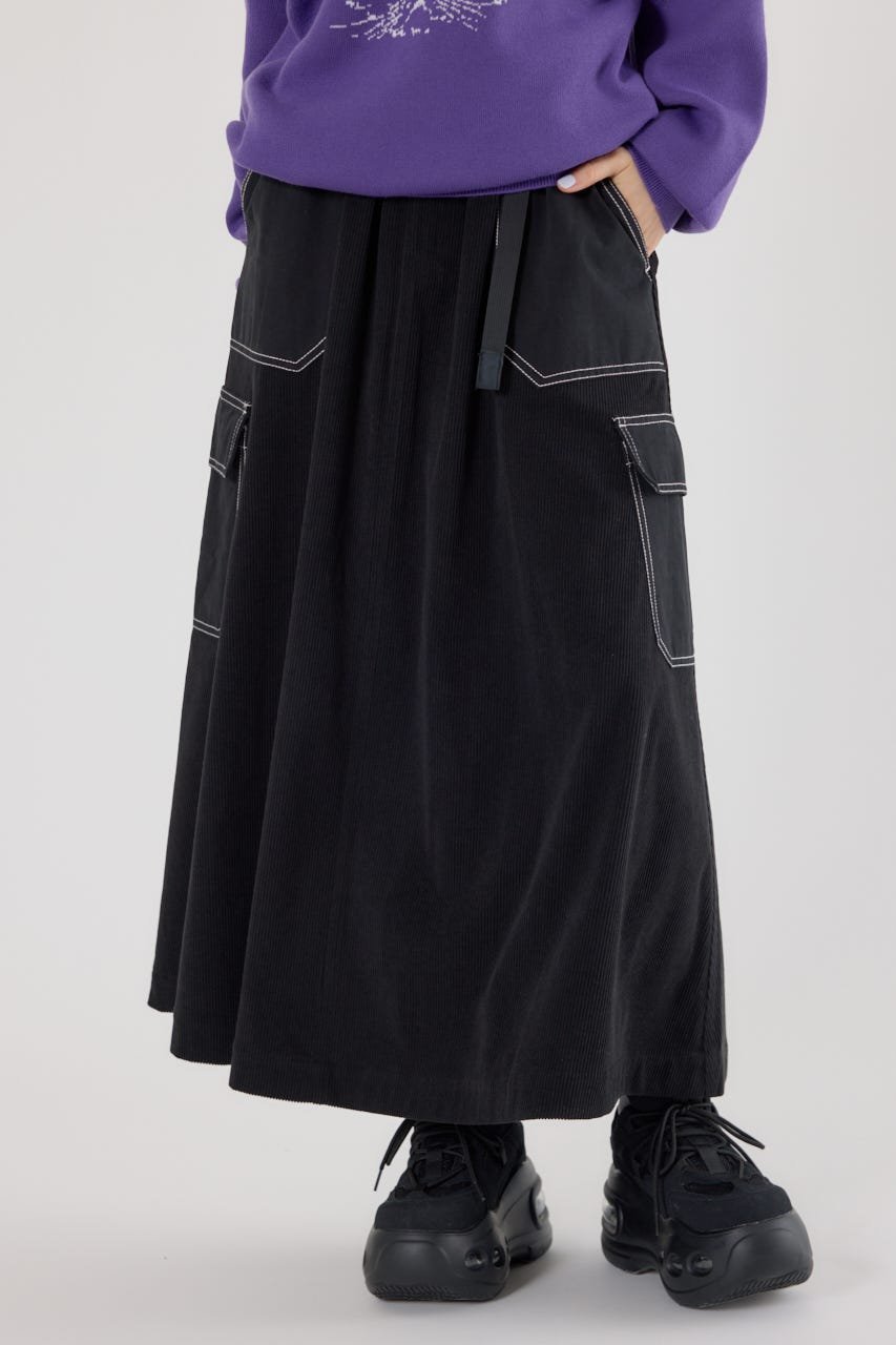 RODEO CROWNS WIDE BOWL テープベルト異素材切替カーゴスカート ロデオクラウンズワイドボウル スカー..