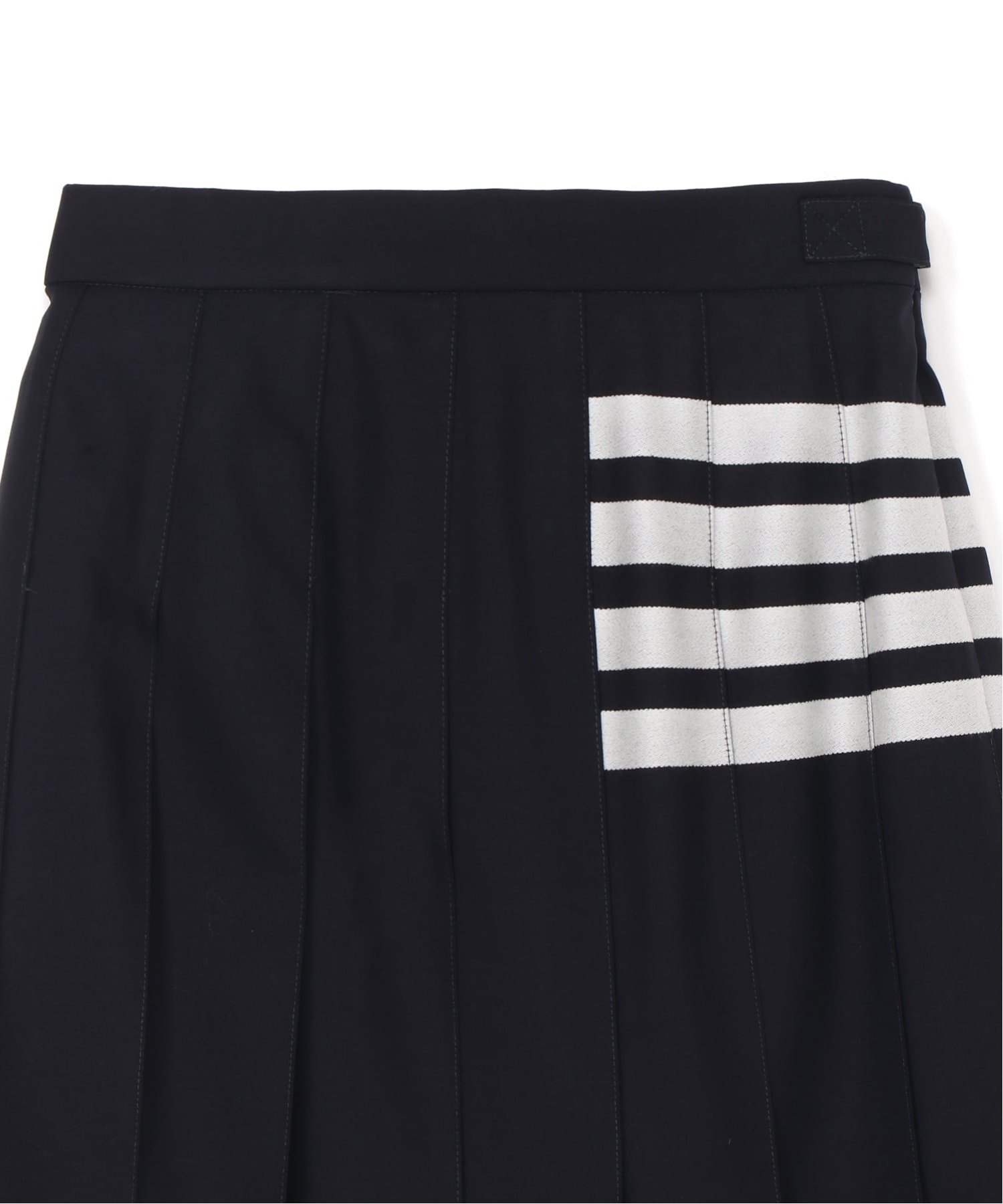 THOM BROWNE BELOW KNEE DROPPED BACK PLEATED SKIRT トムブラウン スカート ミディアムスカート ネイビー【送料無料】