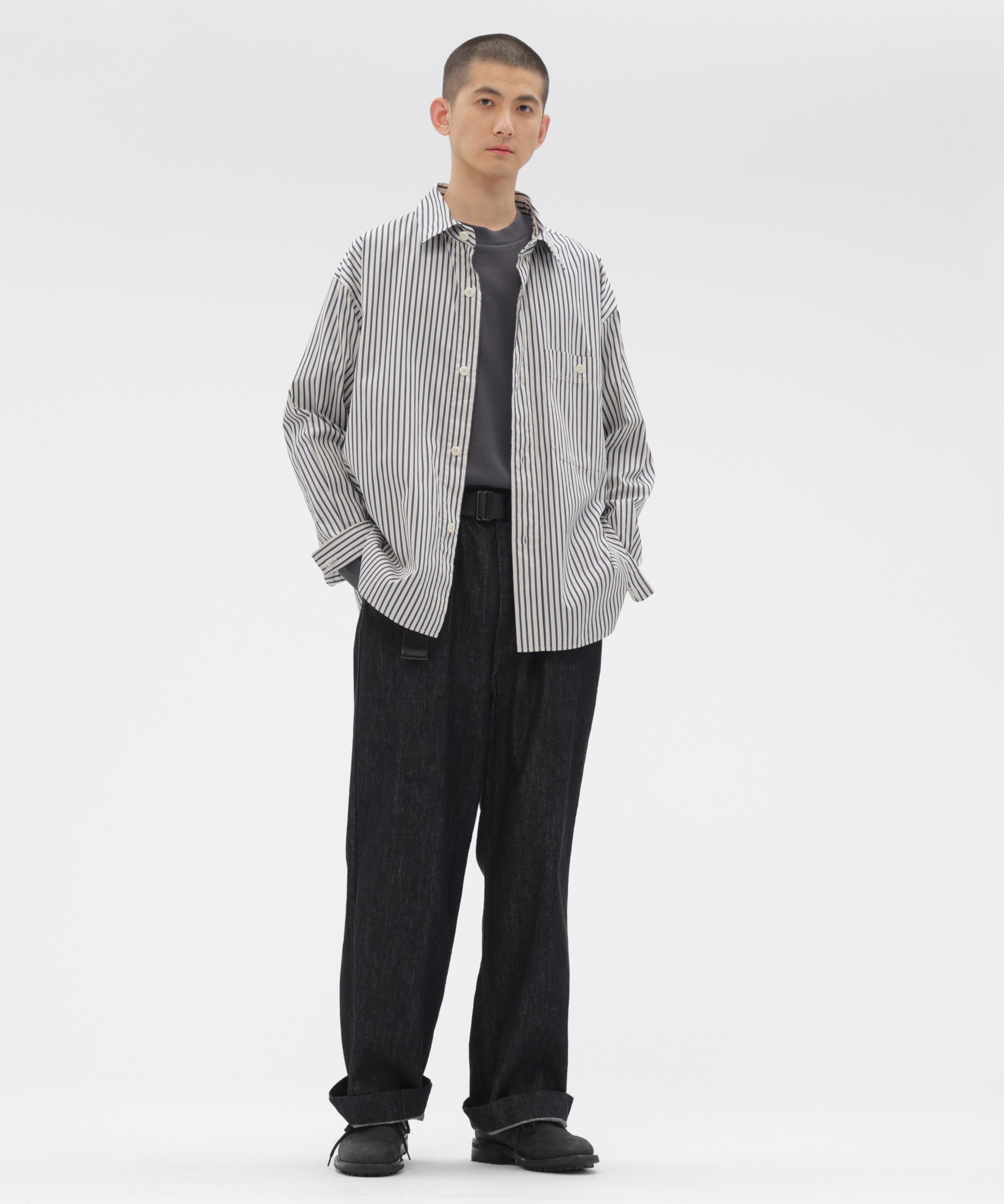 MHL. VINTAGE COMPACT COTTON STRIPE SHIRT マーガレット・ハウエル トップス シャツ・ブラウス ブルー【送料無料】
