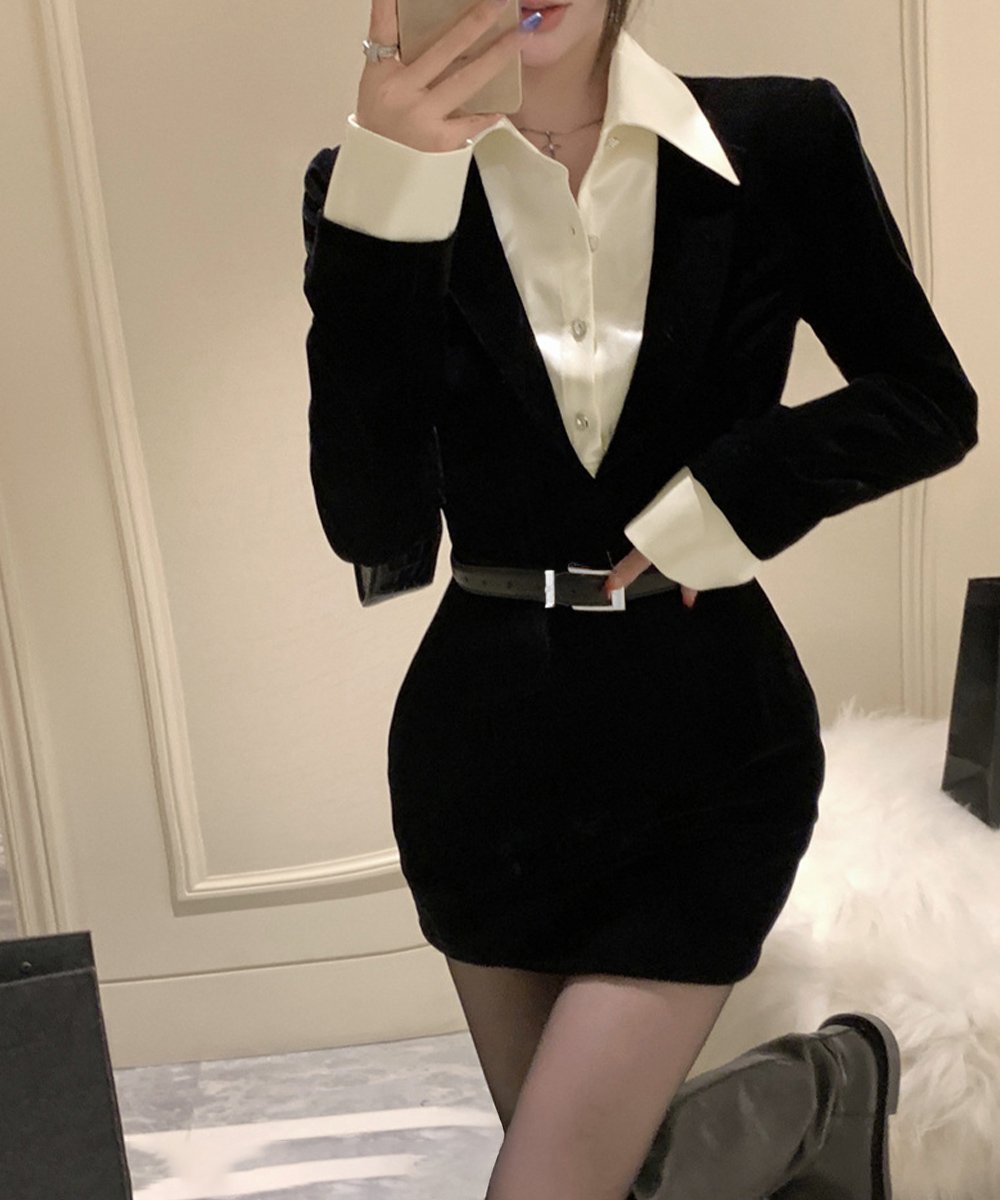 miniministore ドッキングワンピース セクシーミニワンピ ミニミニストア ワンピース・ドレス ワンピース ブラック