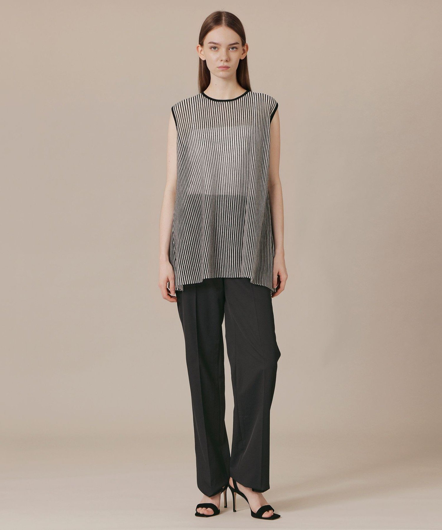 (L Size) 【L】プリーツストライプニット マッキントッシュ ロンドン トップス その他のトップス グレー