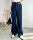 【SALE/15%OFF】GeeRA ハイウエストストレートデニム ジーラ パンツ ジーンズ・デニムパンツ ブルー ブラック ネイビー【送料無料】