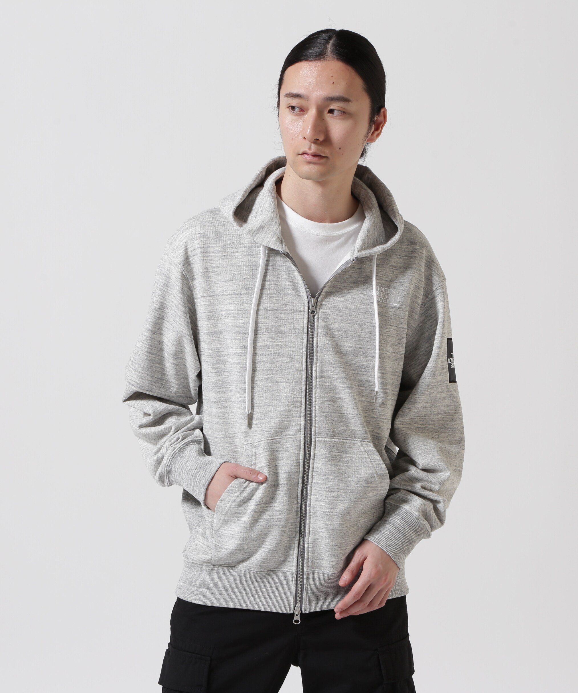 LHP THE NORTH FACE/ザ・ノースフェイス/Square Logo Full Zip/スクエアロゴフルジップ パーカー エルエイチピー トップス パーカー・フーディー グレー ブラック【送料無料】