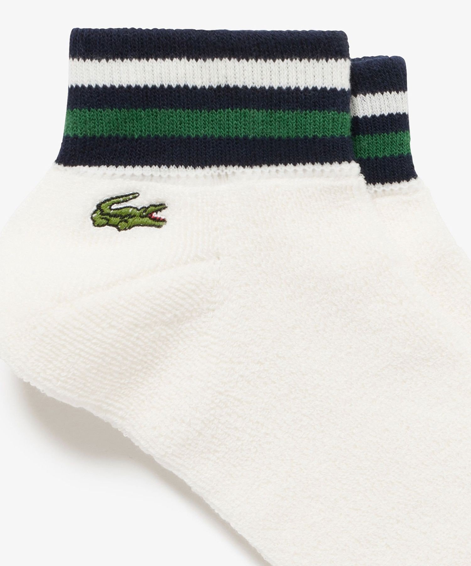 LACOSTE ボーダーリブパイル地アンク