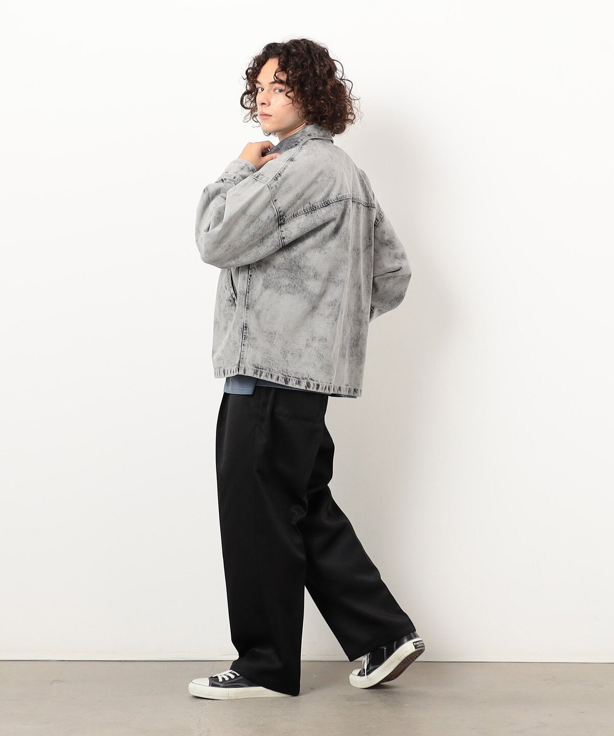 【SALE／30%OFF】Purple&Yellow 【セットアップ対応】ムラブリーチデニムブルゾン コムサイズム ジャケット・アウター デニムジャケット ブラック【送料無料】