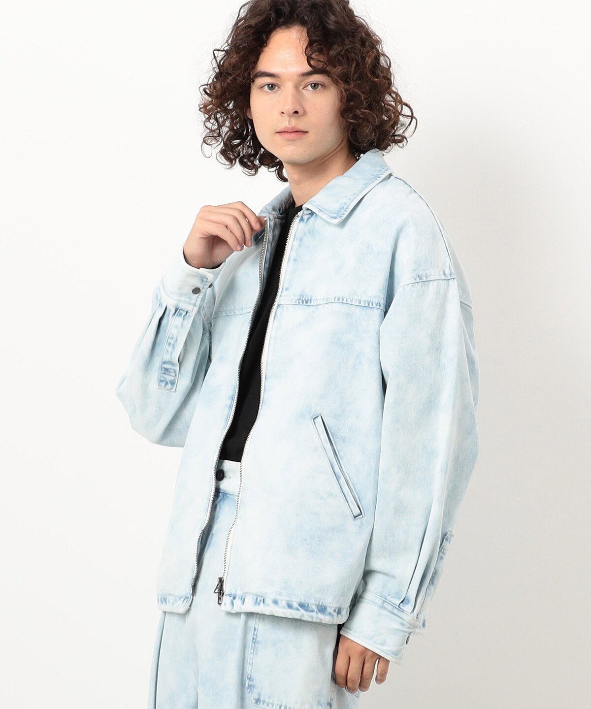 【SALE／30%OFF】Purple&Yellow 【セットアップ対応】ムラブリーチデニムブルゾン コムサイズム ジャケット・アウター デニムジャケット ブラック【送料無料】