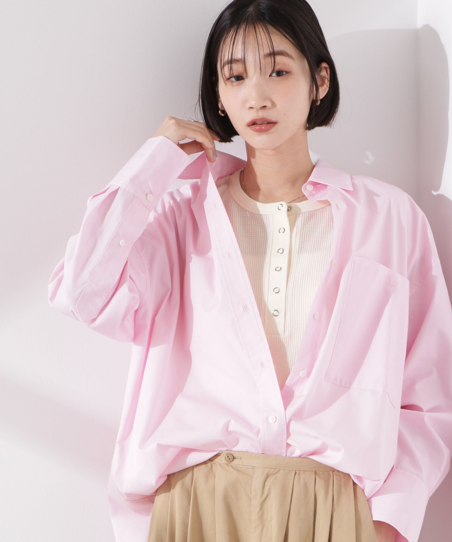 【SALE／60%OFF】NANO universe ワッフルヘンリーノースリーブトップス ナノユニバース トップス カットソー・Tシャツ ブルー ブラック stylife-15083476 Rakuten Fashion サンプル画像2