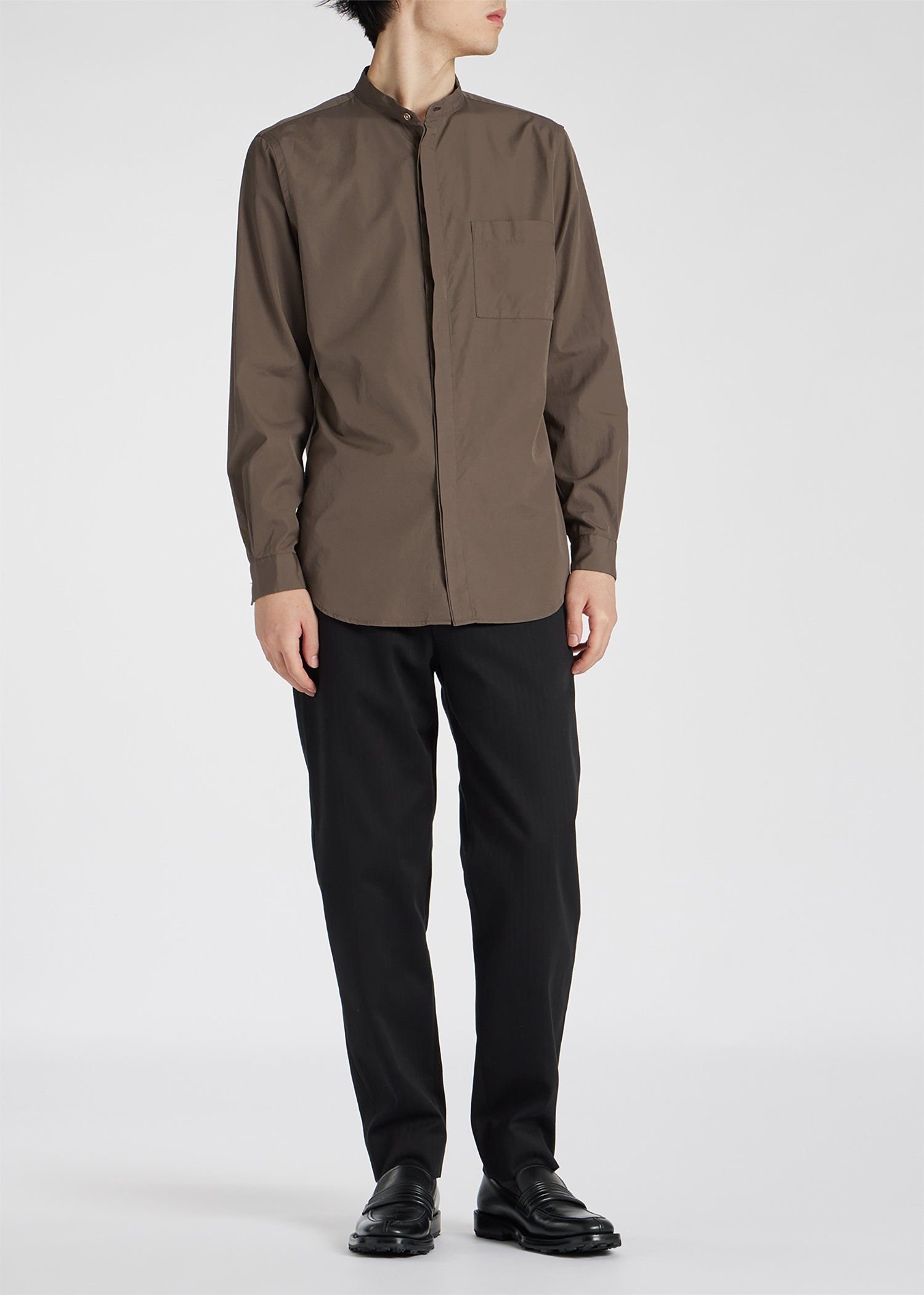【SALE／30%OFF】Paul Smith コットンブロード バンドカラーシャツ ポール・スミス トップス シャツ・ブラウス ブラウン パープル【送料無料】