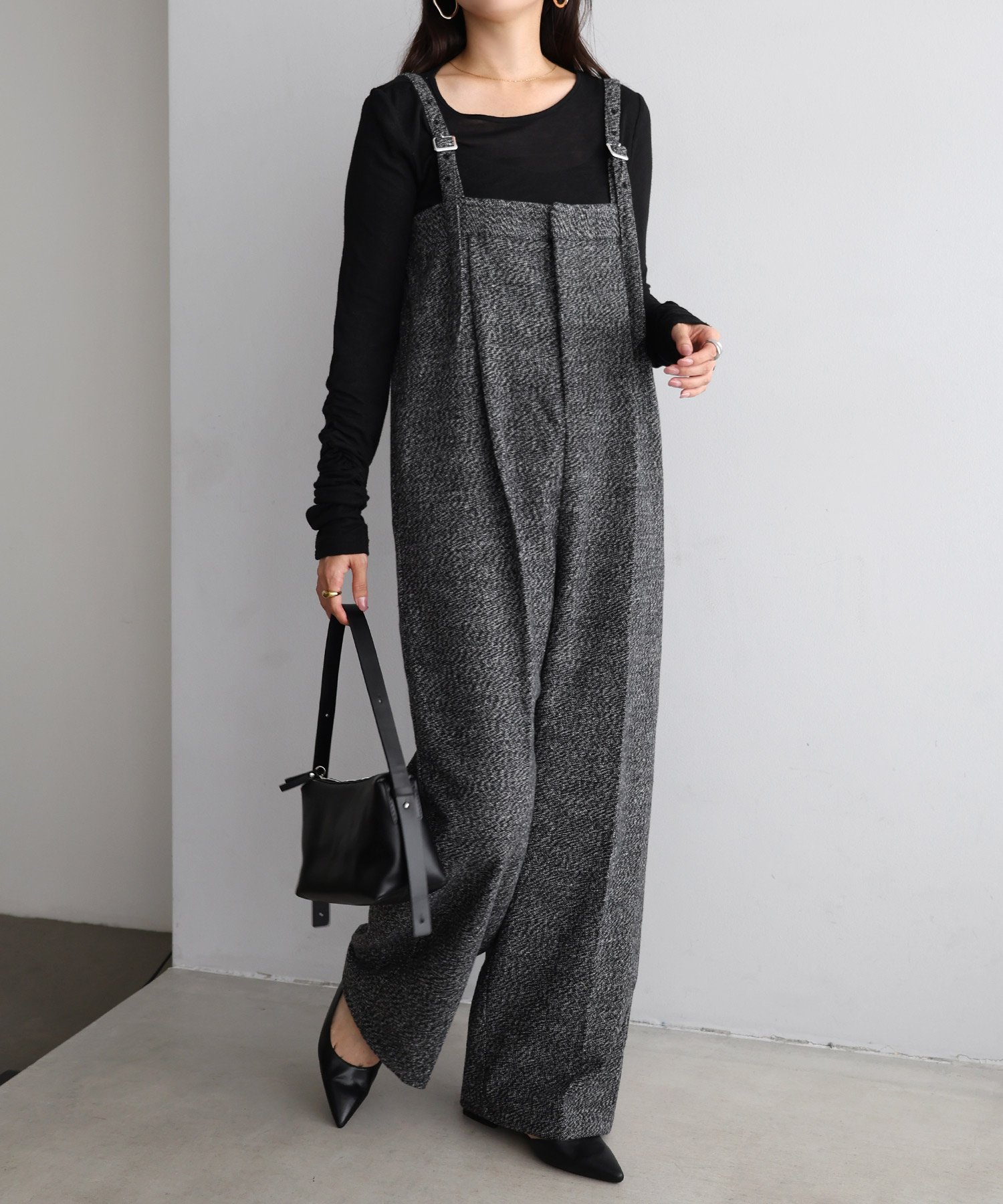 andme ツイード ベア サロペット アンドミー オールインワン・オーバーオール オールインワン・つなぎ ..