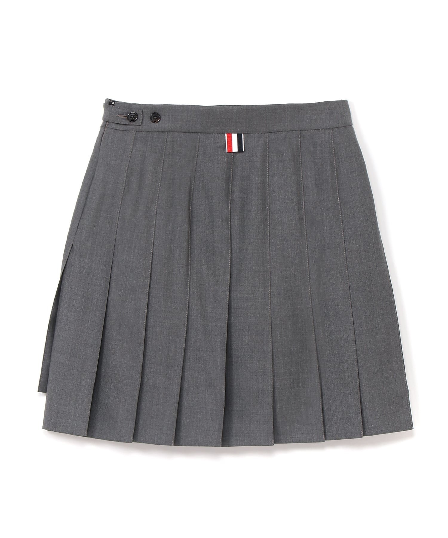 THOM BROWNE THIGH LENGTH DROPPED BACK PLEATED SKIRT トムブラウン スカート ミニスカート ベージュ ネイビー【送料無料】