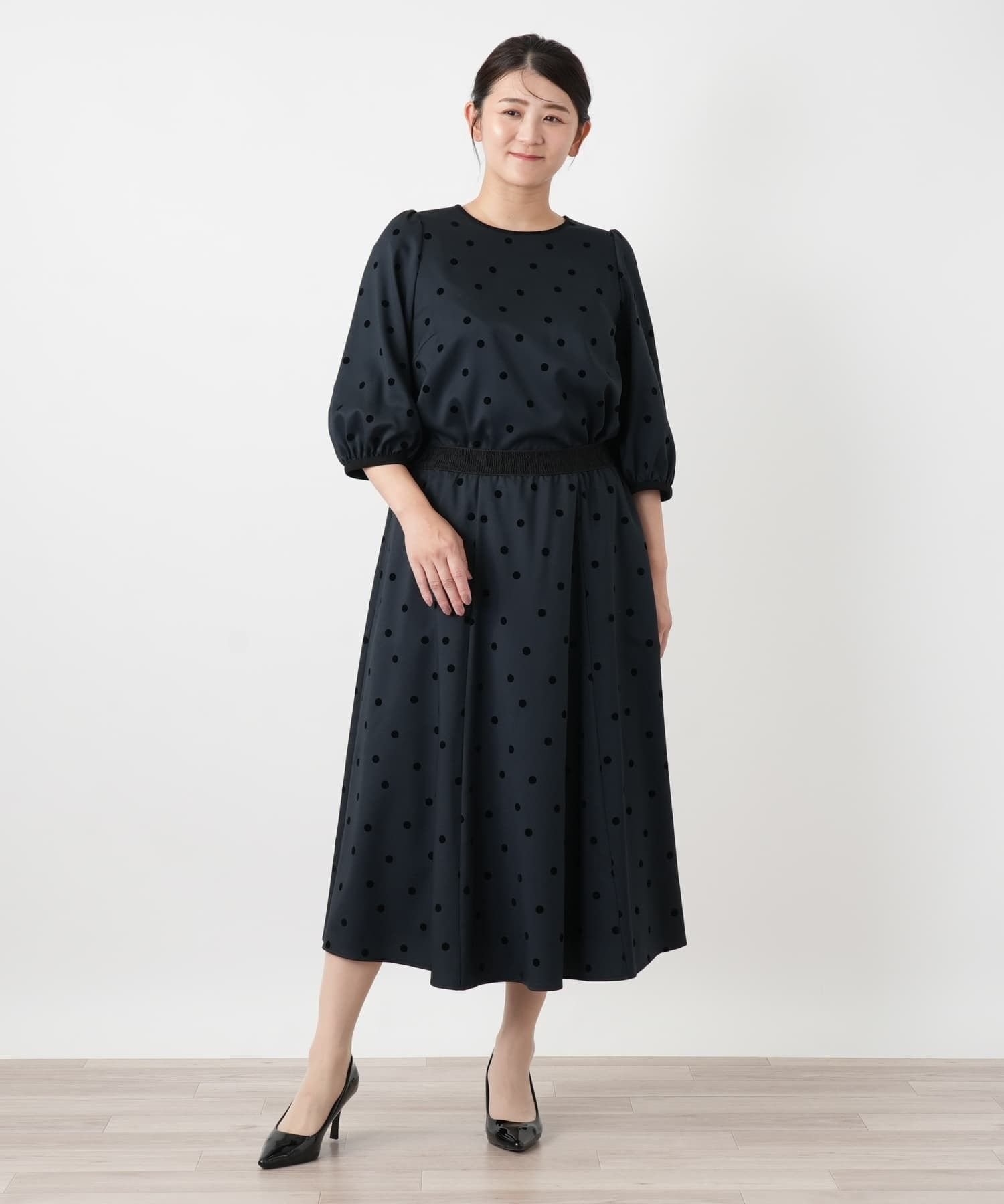 Leilian PLUS HOUSE ブラウス【Leilian WHITE LABEL】 レリアン プラスハウス トップス シャツ・ブラウス ブラウン ネイビー