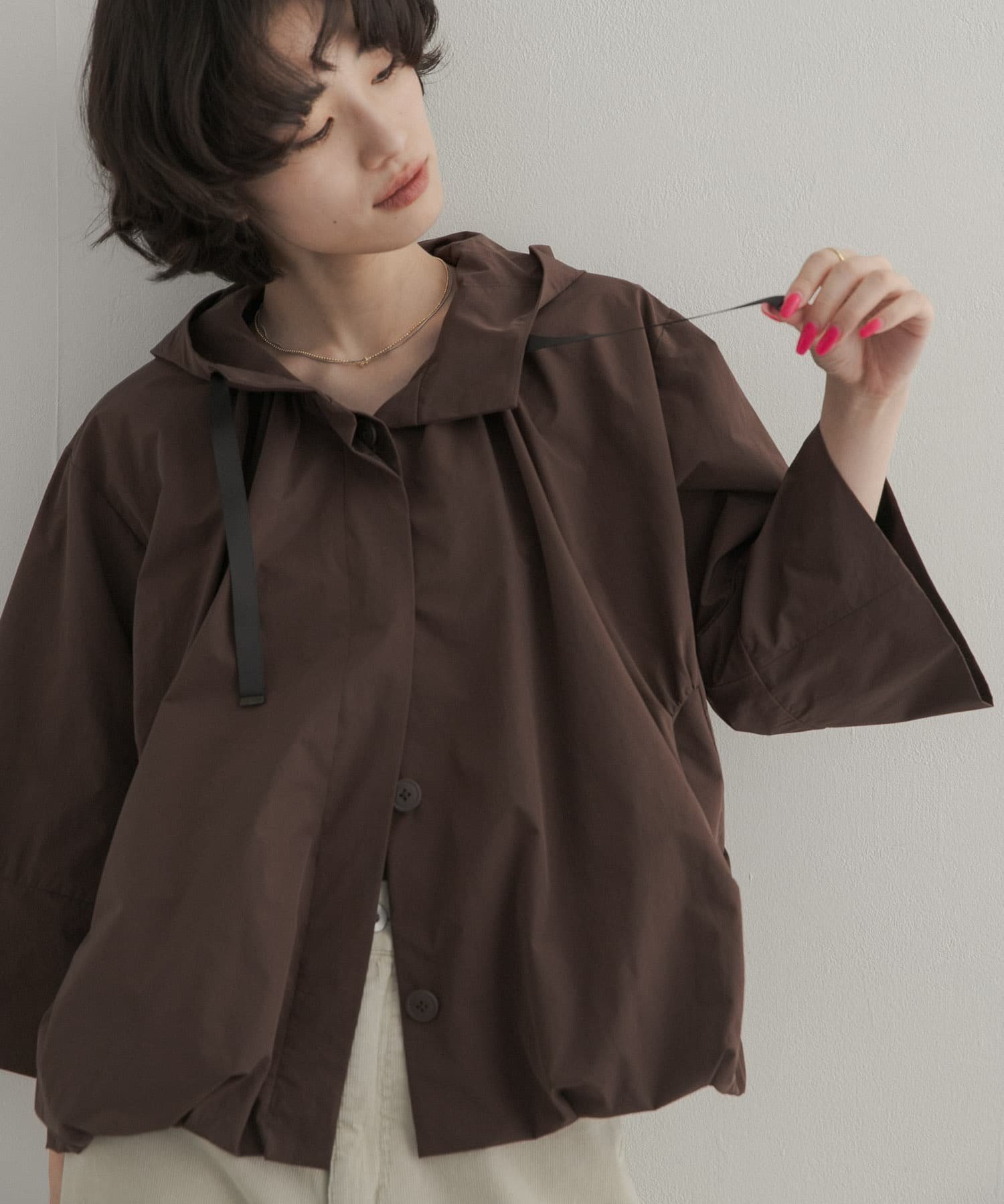 URBAN RESEARCH DOORS バルーンフードジャケット アーバンリサーチドアーズ ジャケット・アウター その他のジャケット・アウター ブラウン ベージュ【送料無料】
