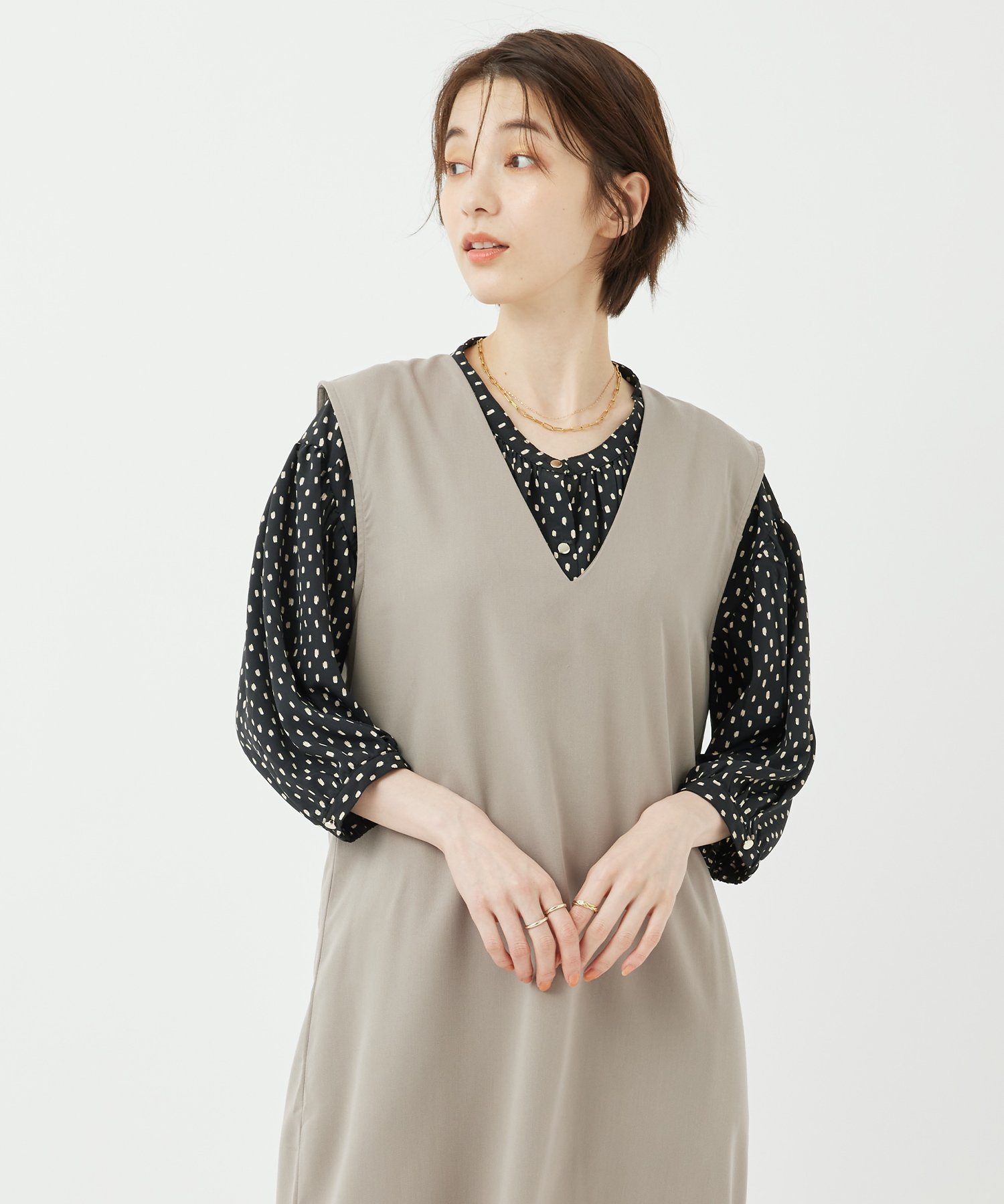 【SALE／40%OFF】JAYRO ボリュームゴム入りBL ジャイロ トップス シャツ・ブラウス ブラック ブラウン ベージュ