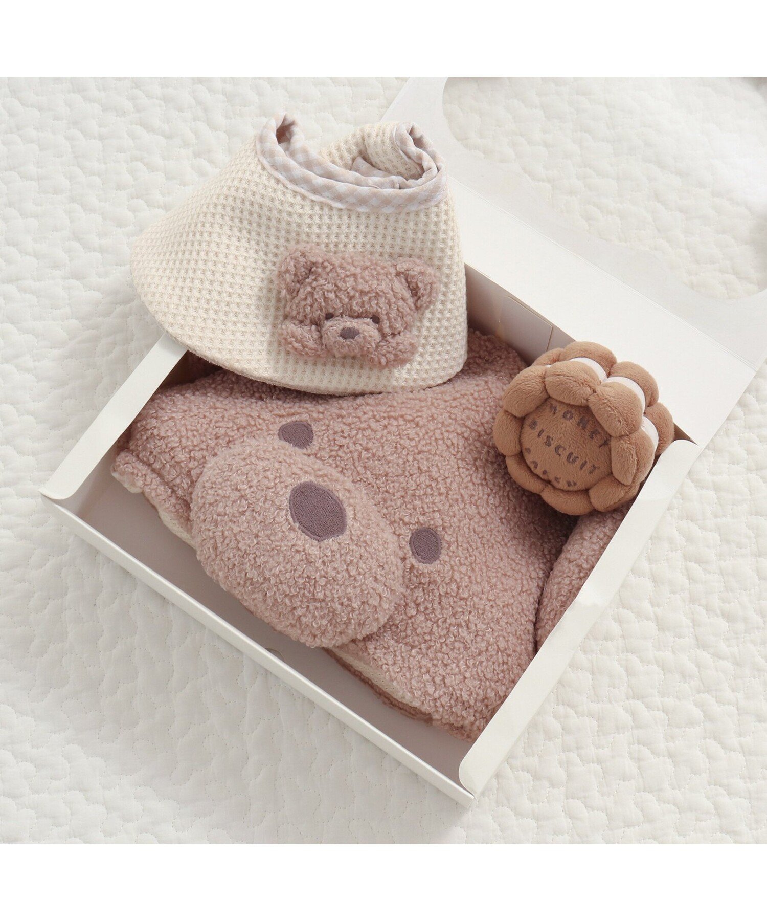 apres les cours tiny bear ファーストセット エフオーオンラインストア マタニティウェア・ベビー用品 その他のベビーグッズ ベージュ【送料無料】