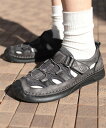 【SALE/20%OFF】aimoha - select - 【shoes365】メッシュ&レザー アウトドアサンダル アイモハ シューズ・靴 サンダル グレー...