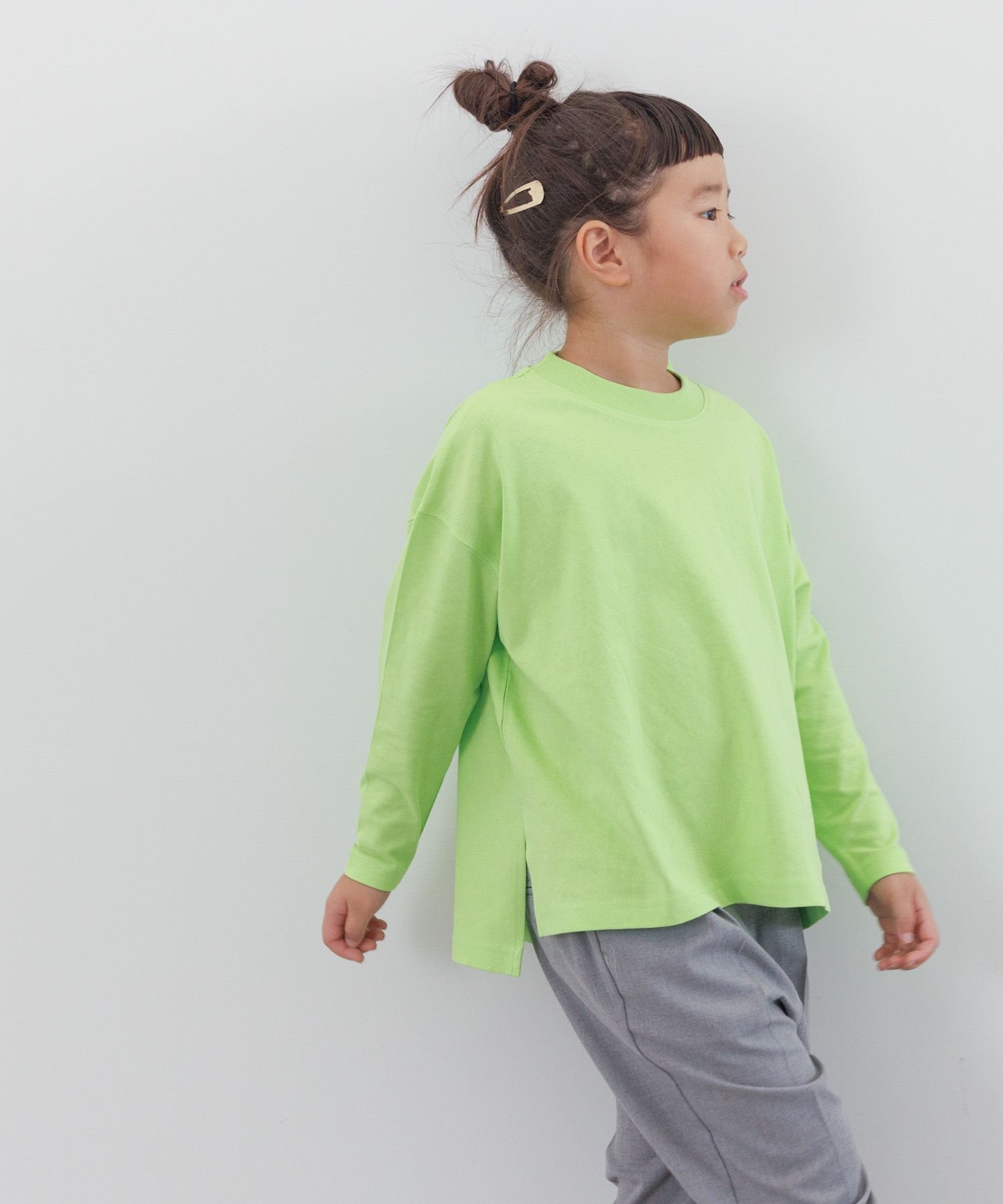 【SALE／30%OFF】LOWRYS FARM 【KIDS】USAベーシックLS ローリーズファーム トップス カットソー・Tシャツ パープル ホワイト ブラック グリーン イエローのサムネイル