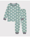 PETIT BATEAU スウェット長袖パジャマ プチバトー インナー・ルームウェア パジャマ【送料無料】