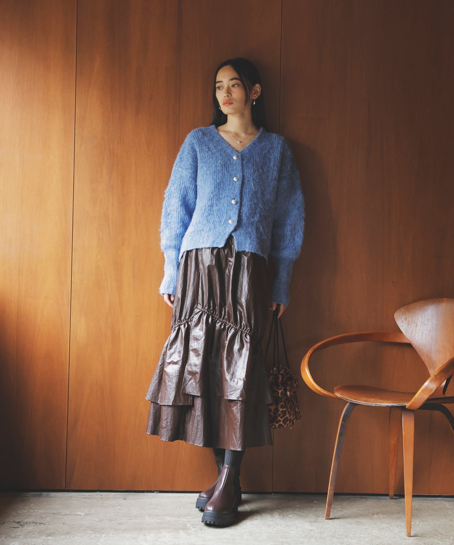 【SALE／50%OFF】VIS チンツ加工ギャザーロングスカート ビス スカート その他のスカート ベージュ