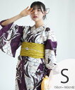 Nico@ntique ニコアンティーク 浴衣3点セット オールドチューリップ パープル Sサイズ ウタタネ 着物・浴衣・和装小物 浴衣 パープル【送料無料】