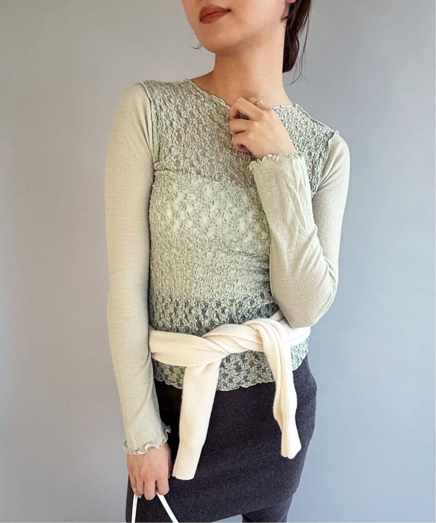 EDIT.FOR LULU 【BASERANGE/ベースレンジ】MAIN KENRU LONG SLEEVE TEE エディット フォー ルル トップ..