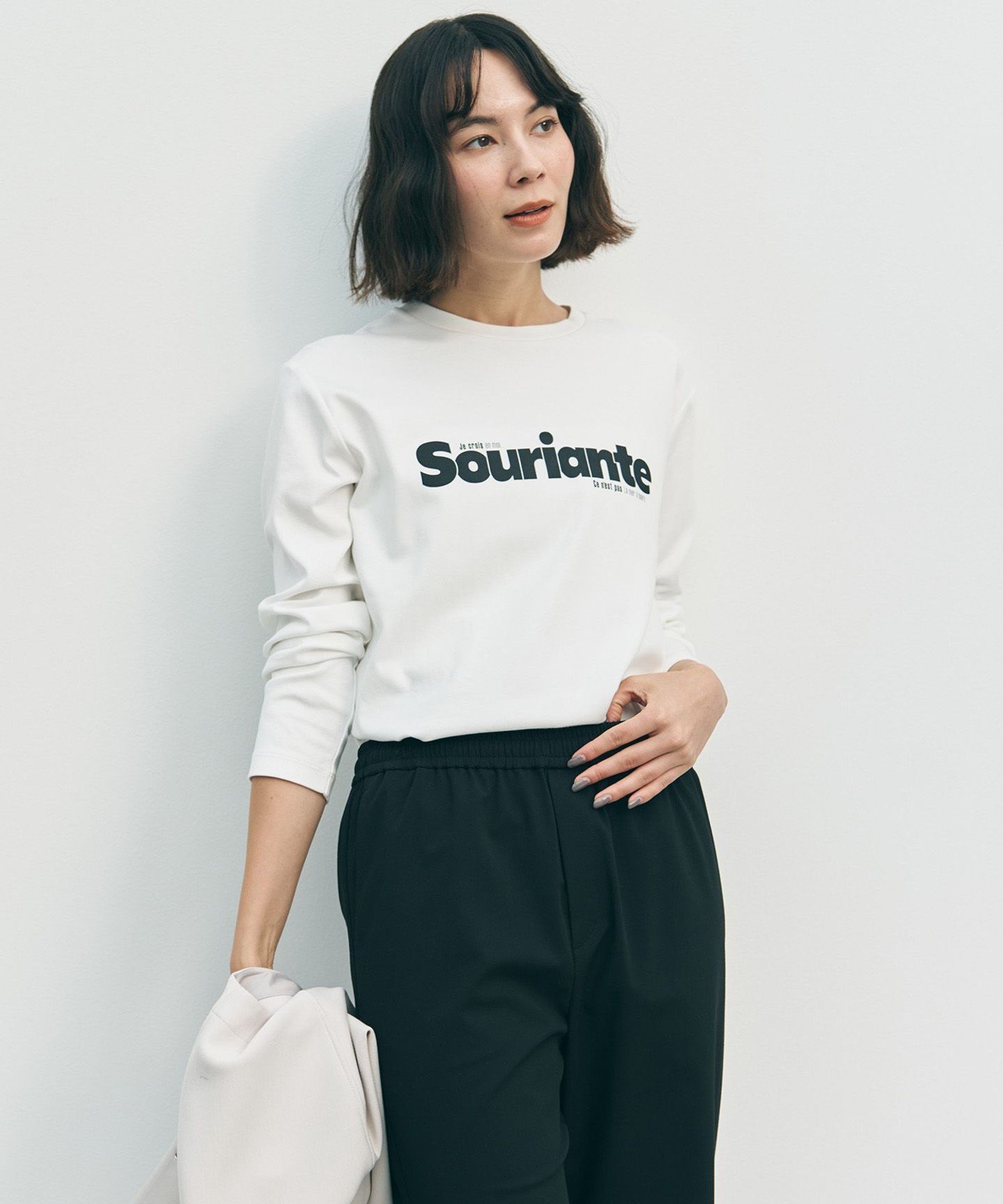 UNFILO コットンスムース グラフィックT アンフィーロ トップス カットソー・Tシャツ ピンク ホワイト グレー