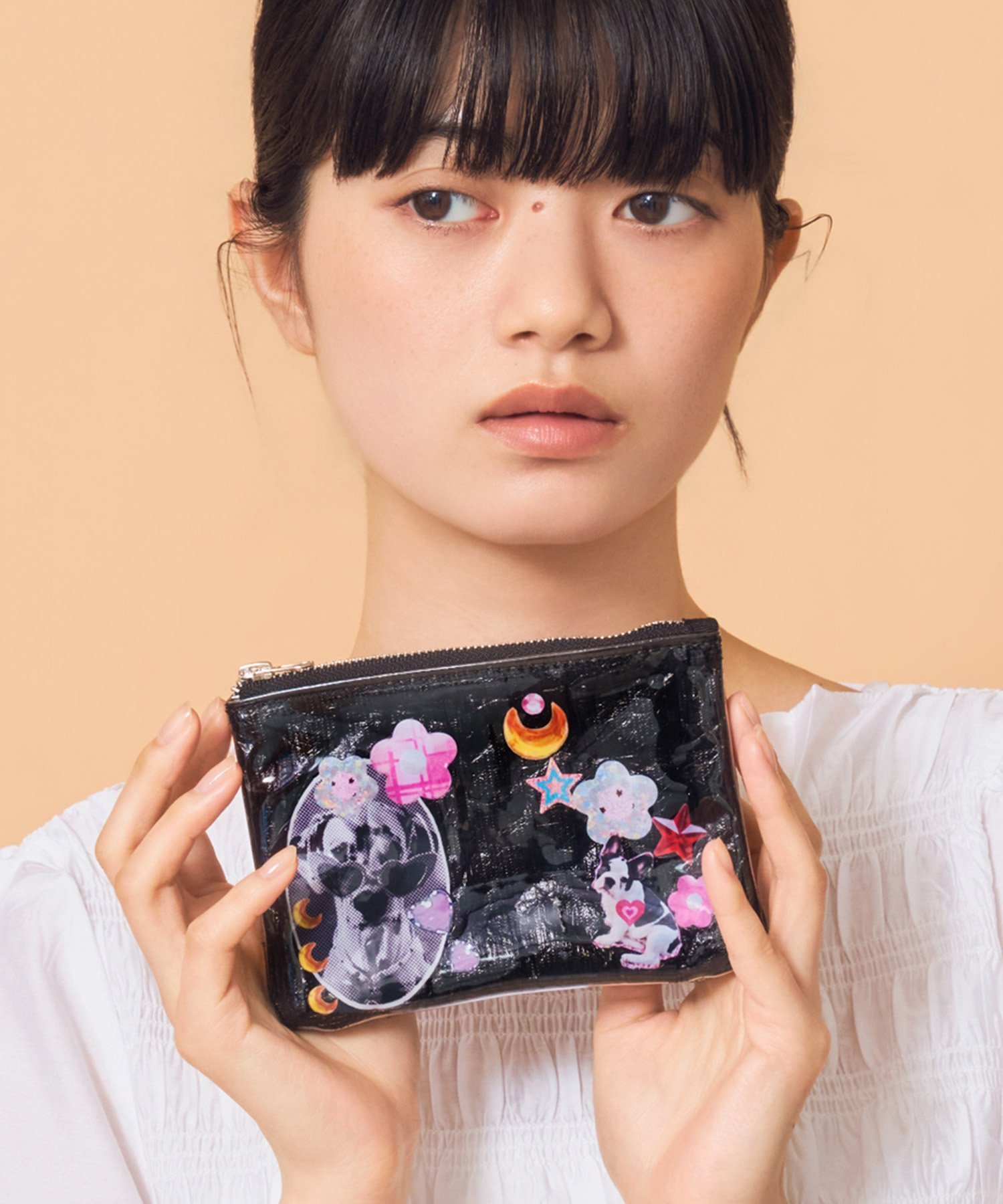 Casselini(キャセリーニ)PVCポーチ キャセリーニ 財布・ポーチ・ケース ポーチ シルバー ブラック