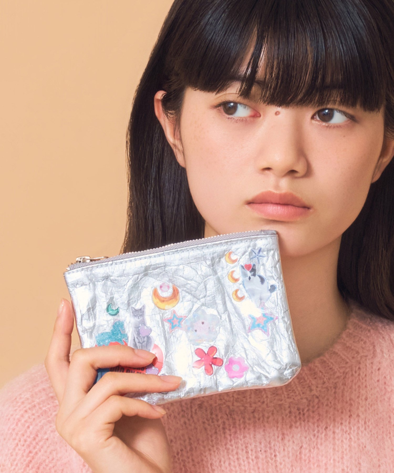 Casselini(キャセリーニ)PVCポーチ キャセリーニ 財布・ポーチ・ケース ポーチ シルバー ブラック