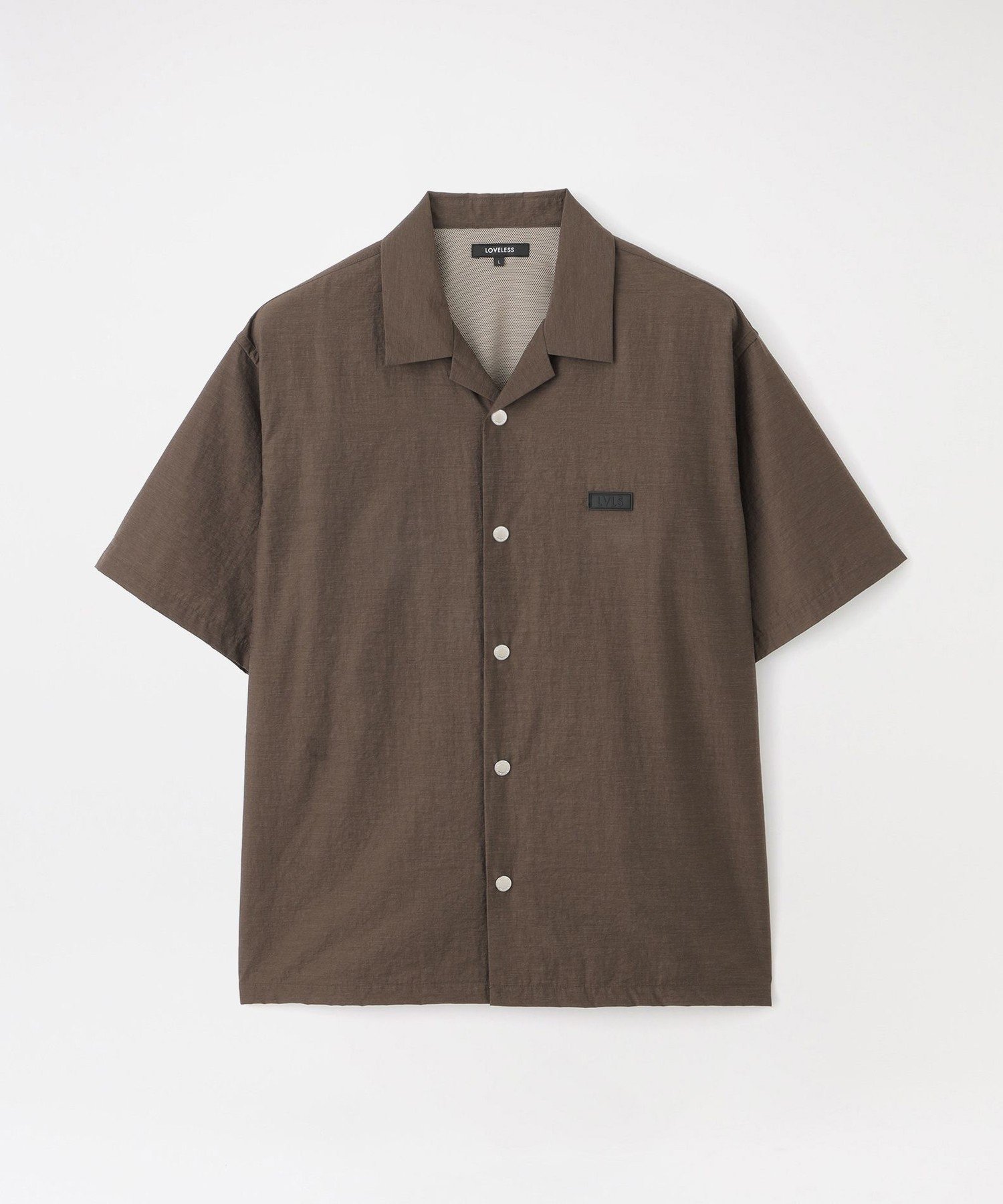 LOVELESS HRaFTeXオープンカラーショートスリーブシャツ ラブレス トップス シャツ・ブラウス ブラウン ネイビー ブラック