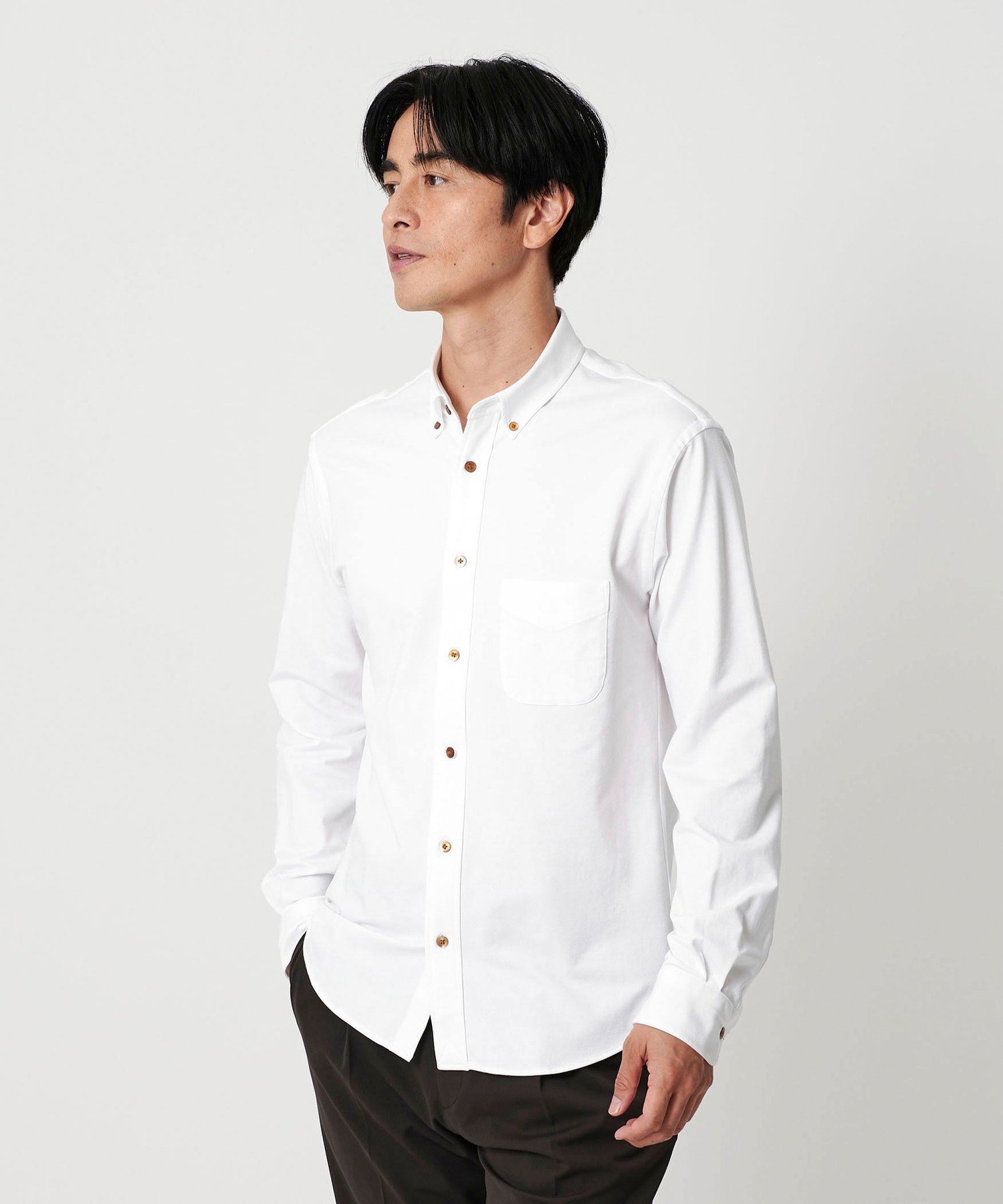 【SALE／40%OFF】BEAUTY&YOUTH UNITED ARROWS クイック ストレッチ シャンブレー ボタンダウン シャツ SLIM型 吸水速乾 ユナイテッドアローズ アウトレット トップス シャツ・ブラウス ホワイト ネイビー【送料無料】