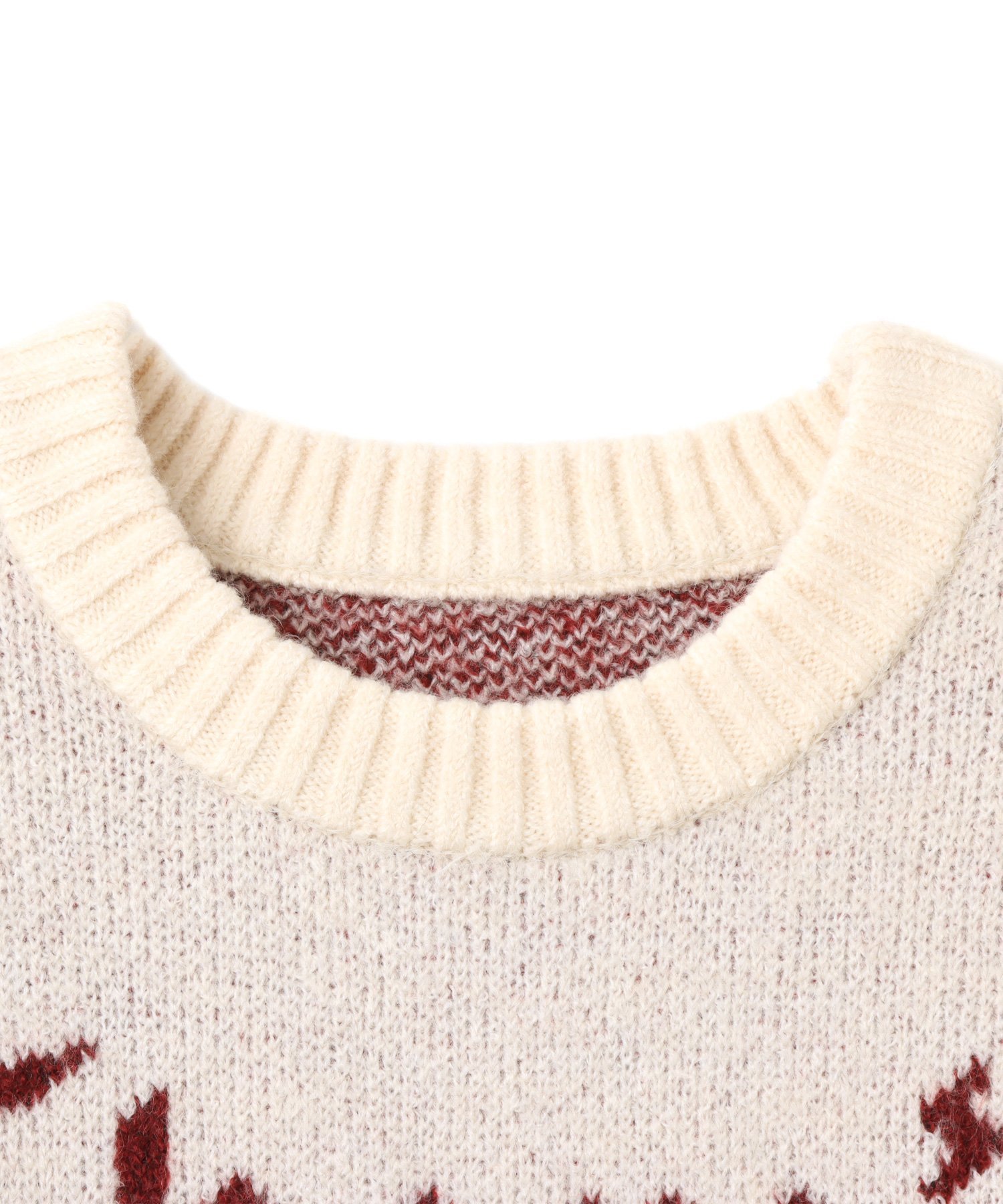atmos pink atmos pink Logo Crew Knit Tops WHITE アトモス トップス ニット ホワイト