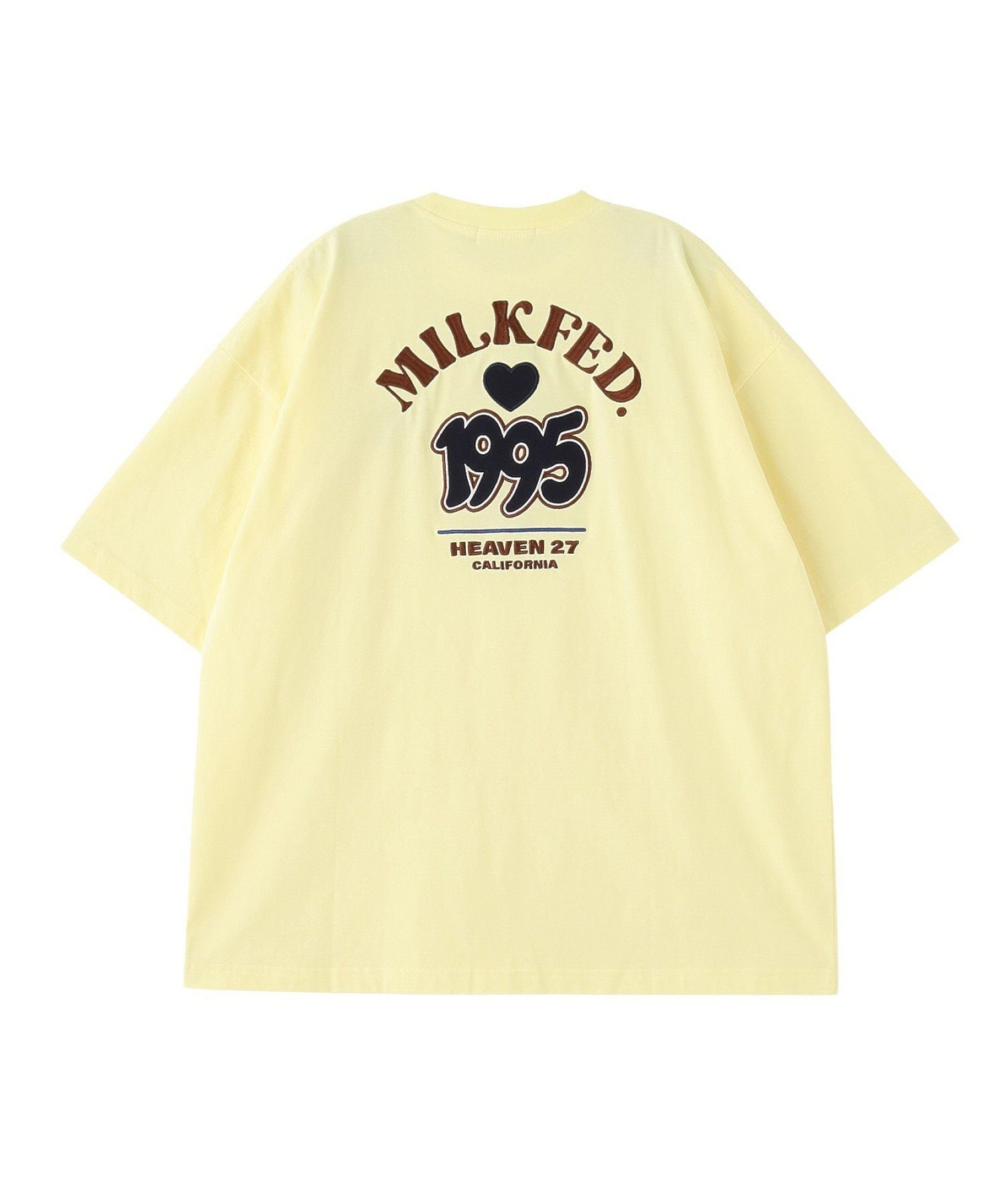 MILKFED. 1995 TWILL PATCH WIDE S/S TEE ミルクフェド トップス カットソー・Tシャツ ホワイト ブラック イエロー