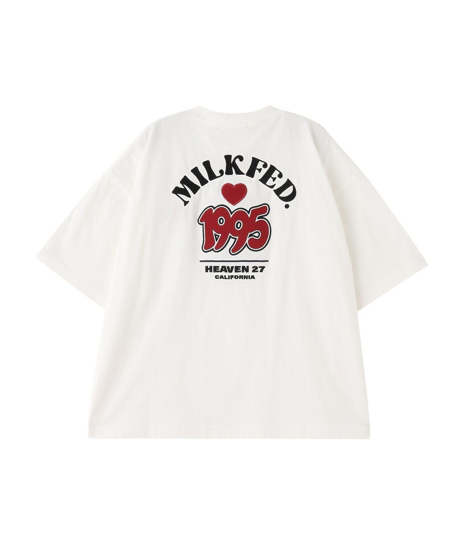 MILKFED. 1995 TWILL PATCH WIDE S/S TEE ミルクフェド トップス カットソー・Tシャツ ホワイト ブラック イエロー