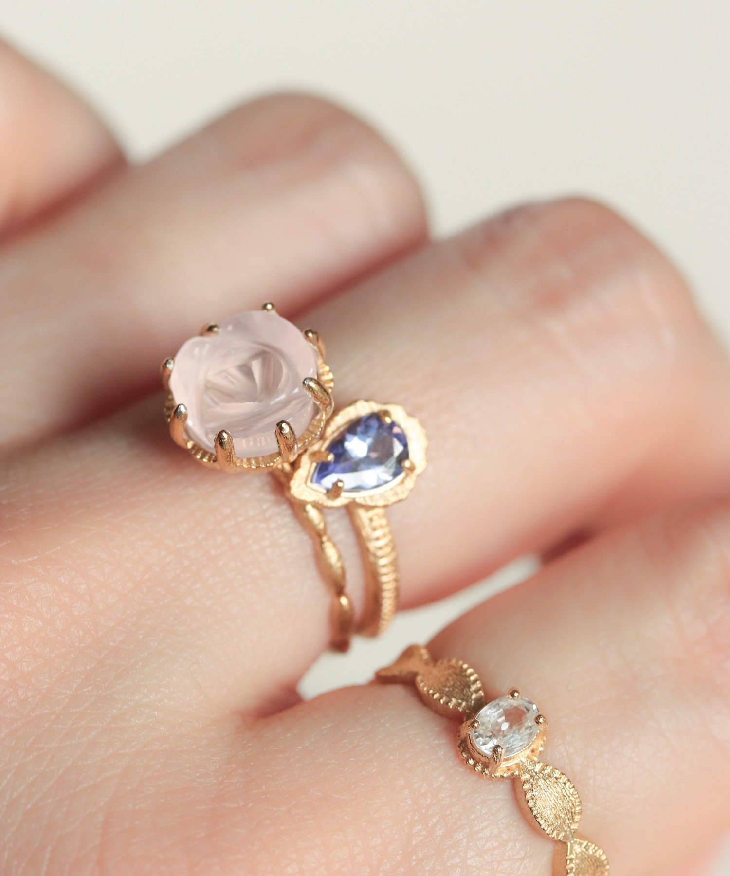 NOIR DE POUPEE 【WEB限定】K18vermeil タンザナイト ペアシェイプリング ノワールドプーペ  アクセサリー・腕時計 リング・指輪