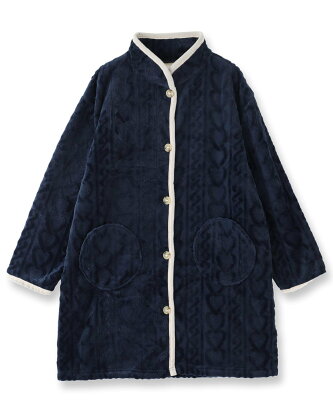 fran de lingerie ふんわり軽くて暖かいmemory fleece パジャマにプラス ロングガウン「メモリーフリース」 フランデランジェリー インナー・ルームウェア パジャマ グレー ホワイト ピンク ネイビー ブラウン【送料無料】