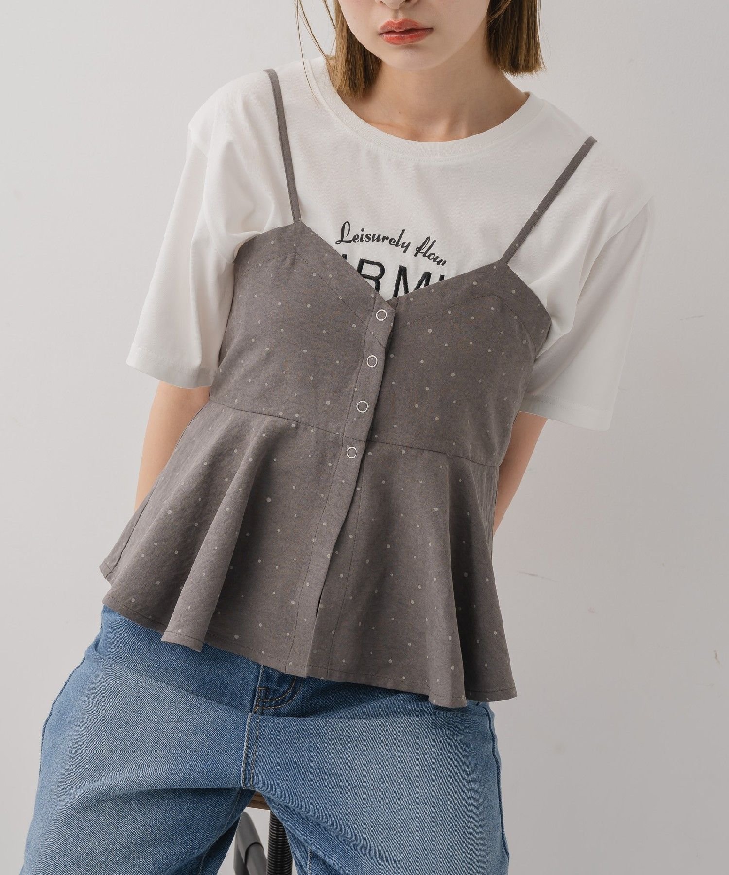 【SALE／10%OFF】RETRO GIRL 前開きフリルビスチェ レトロガール トップス シャツ・ブラウス ブラック ..