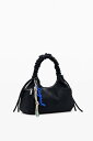 Desigual 3Dロゴ レザー風 ギャザーハンドルハンドバッグ ブラック デシグアル バッグ ハンドバッグ ブラック【送料無料】|詳細画像