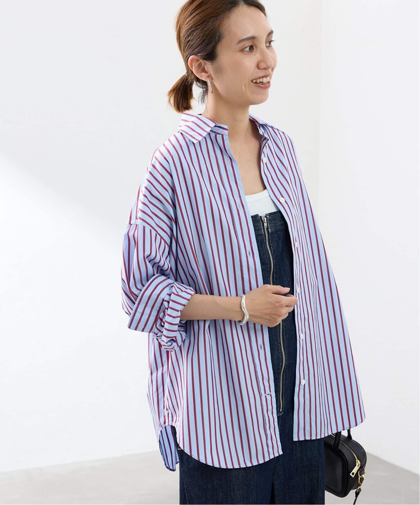 FRAMeWORK インポートファブリックシャツ フレームワーク トップス シャツ・ブラウス ワインレッド グ..