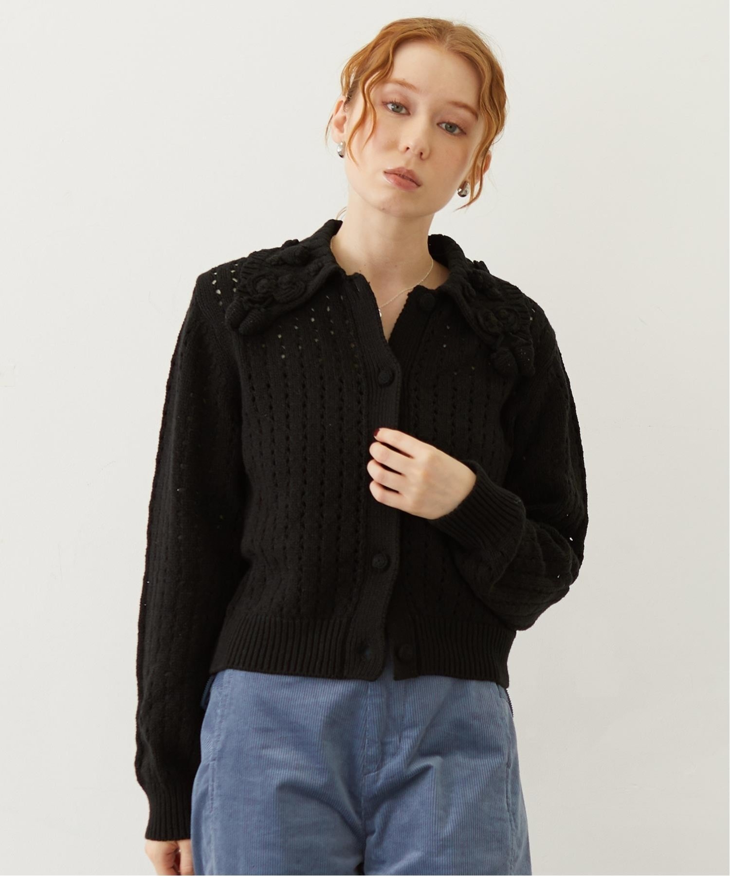 MILKFED. MILKFED./(W)STRAWBERRY KNIT CARDIGAN ミルクフェド トップス カーディガン ホワイト ブラック レッド【送料無料】