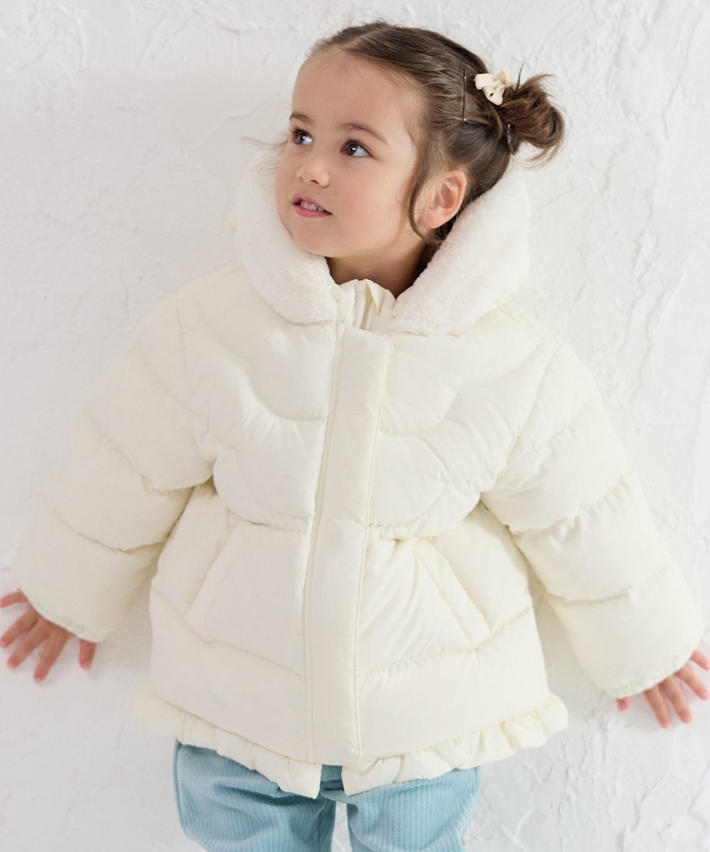 moimoln ボエットフリルダウンジャケット モイモルン ジャケット・アウター ダウンジャケット・ダウンベスト ピンク ホワイト【送料無料】