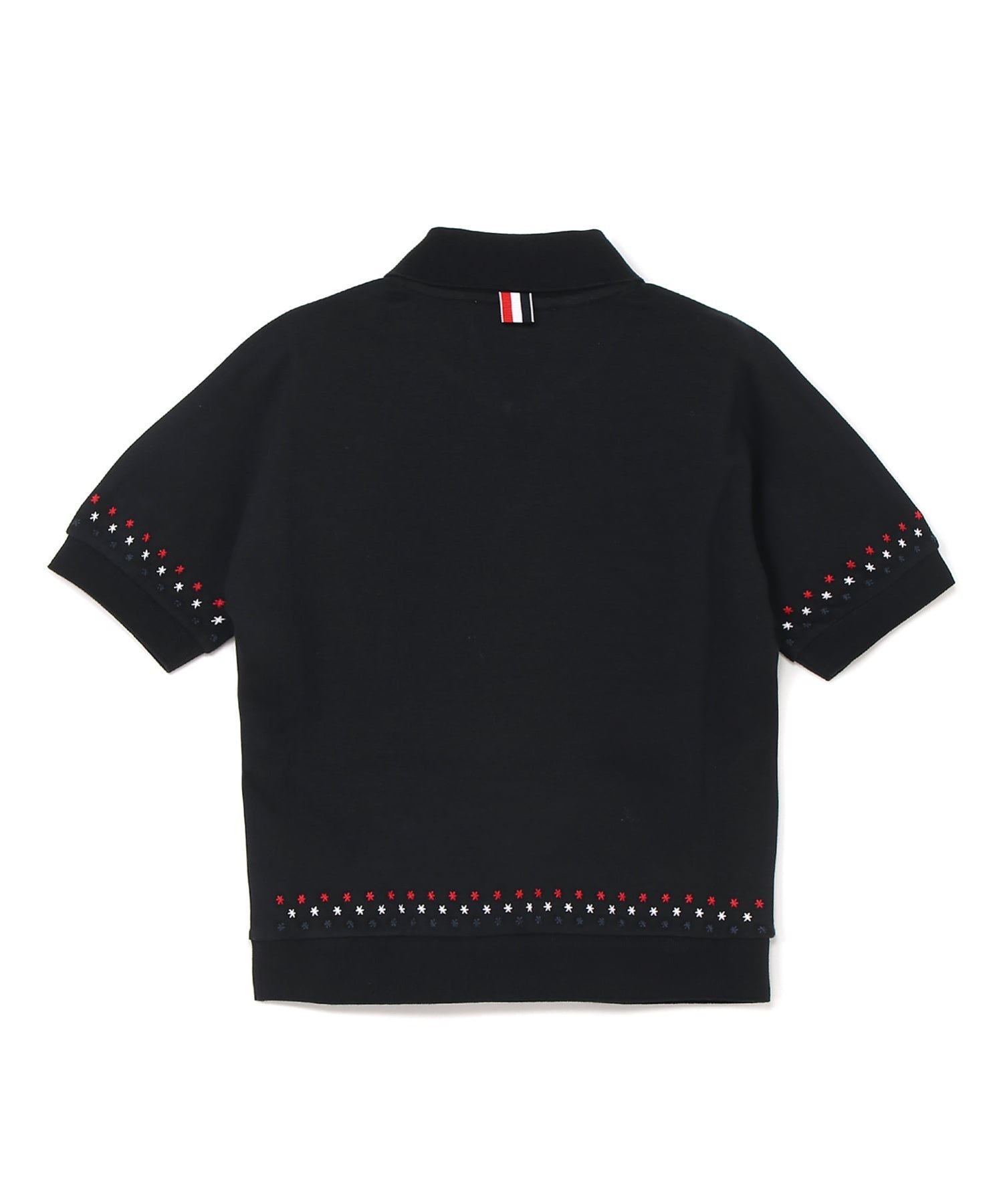 THOM BROWNE SHORT SLEEVE DOLMAN KEYHOLE POLO トムブラウン トップス ポロシャツ ブラック【送料無料】