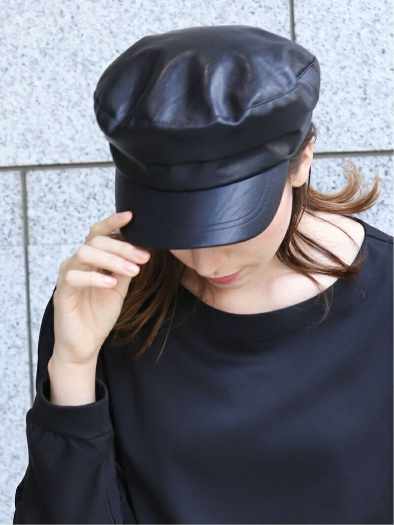 【SALE／25%OFF】m.f.editorial フェイクレザー マリンキャスケット タカキュー 帽子 その他の帽子 ブラック